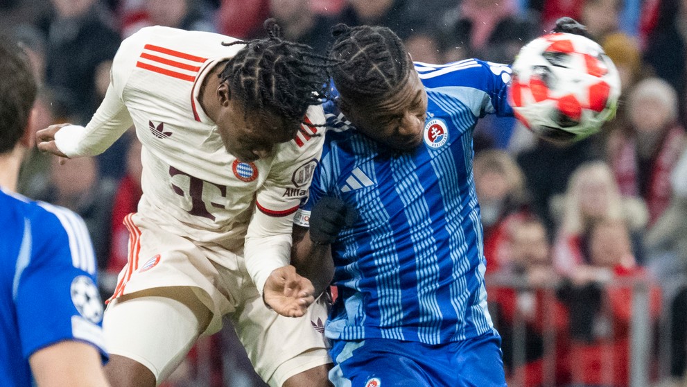 Momentka zo zápasu Bayern Mníchov - Slovan Bratislava