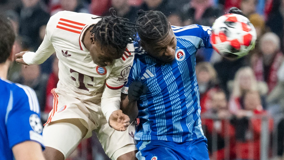 Momentka zo zápasu Bayern Mníchov - Slovan Bratislava