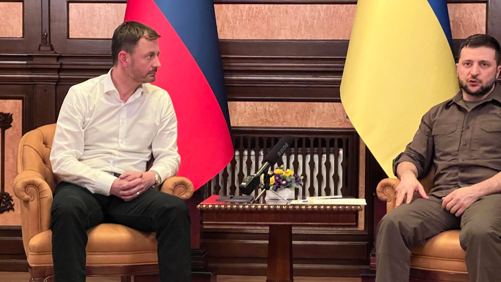 Eduard Heger a Volodymyr Zelenskyj.