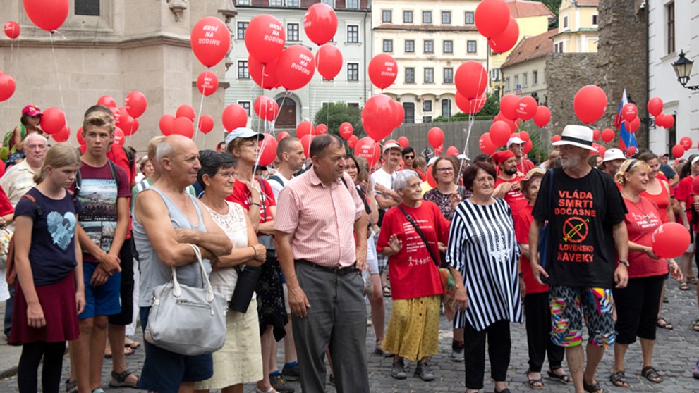 Pochod Hrdí na rodinu v Bratislave.