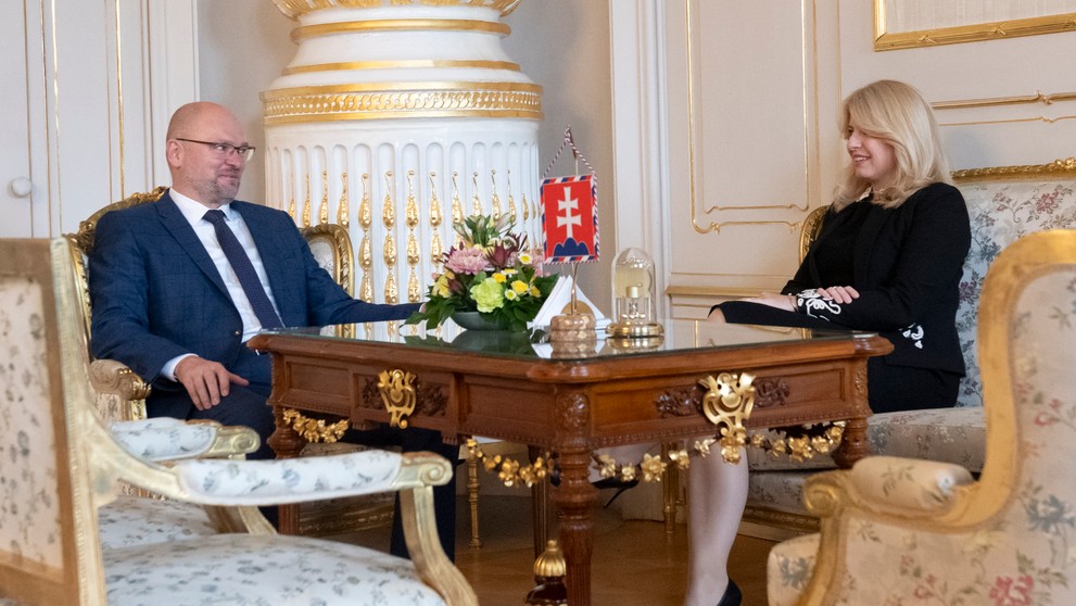 Prezidentka Zuzana Čaputová a predseda SaS Richard Sulík