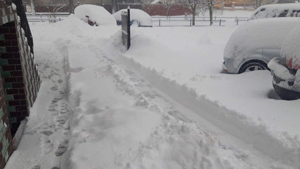 Zasnežená obec Kyjov, okres Stará Ľubovňa, od čitateľa Lukáša Vyšňovského.