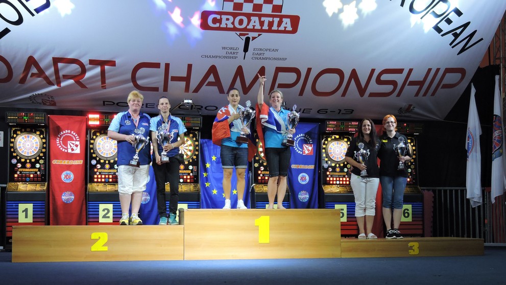 Dominika Kopkášová a Martina Súlovská na stupni víťazov.