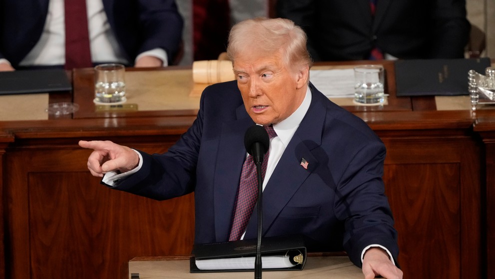 Americký prezident Donald Trump vystupuje s príhovorom na pôde amerického Kongresu vo Washingtone.