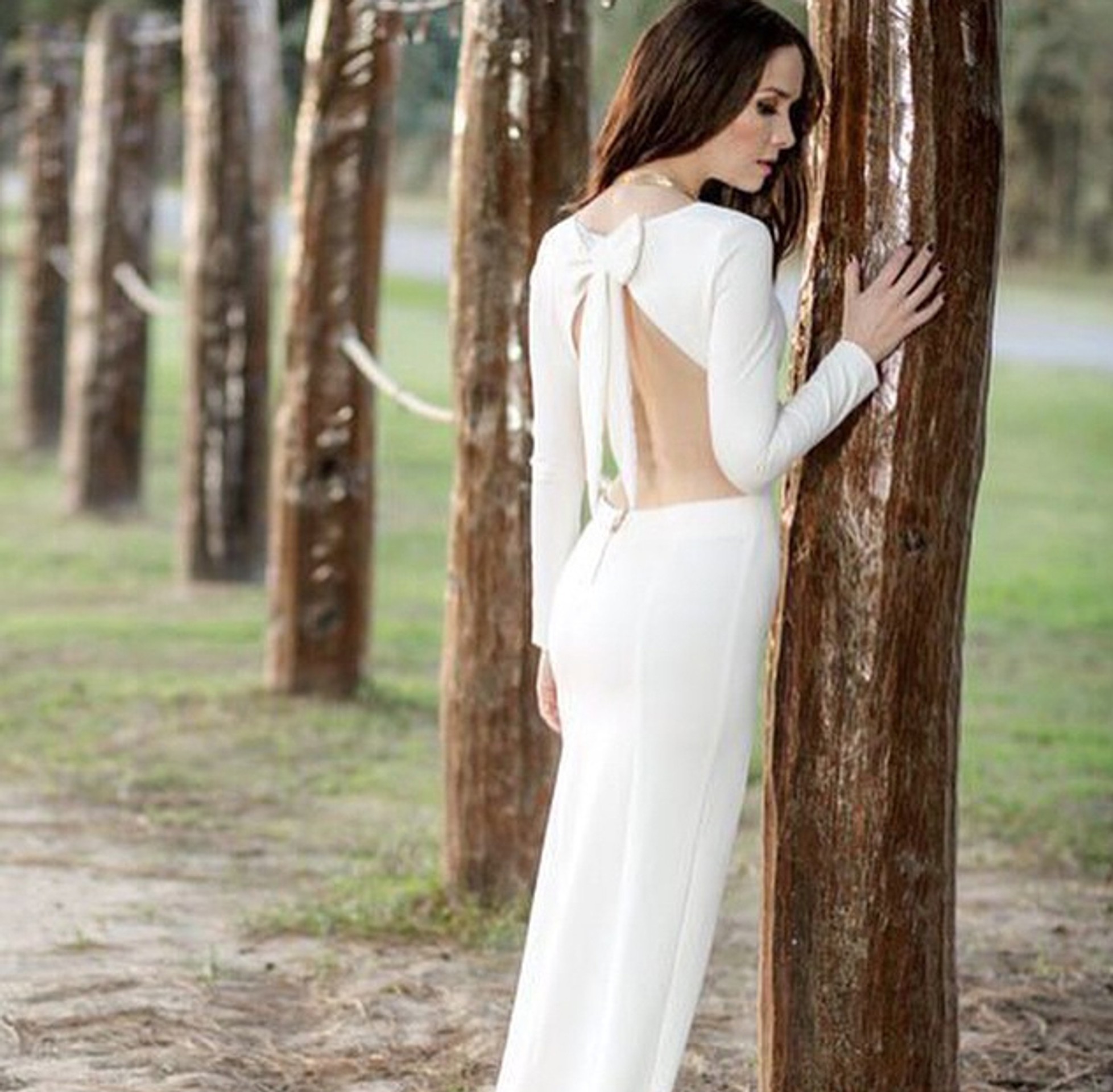 Наталья Орейро в белом платье
