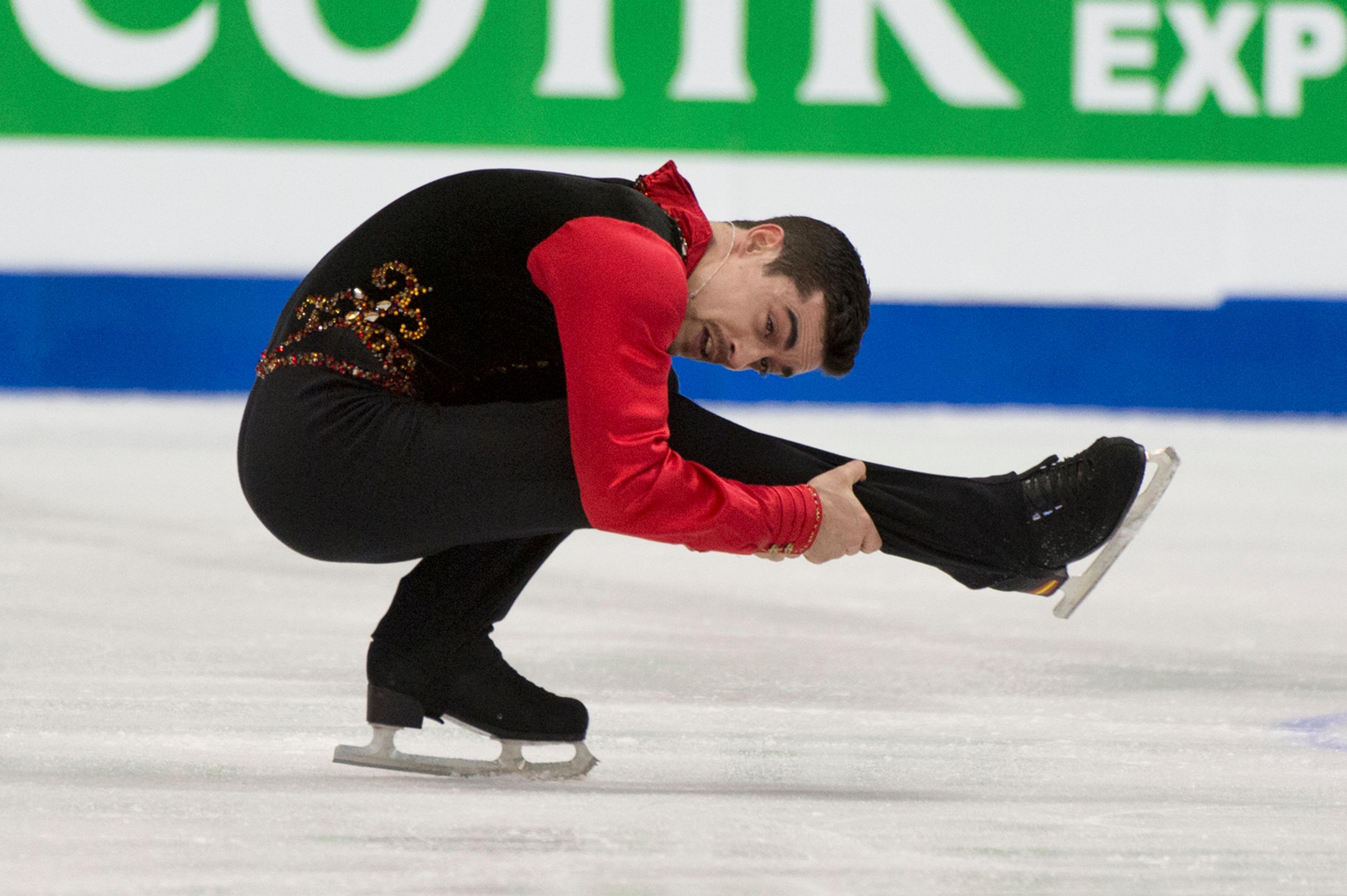 Španiel Javier Fernandez počas krátkeho programu mužov na ME.