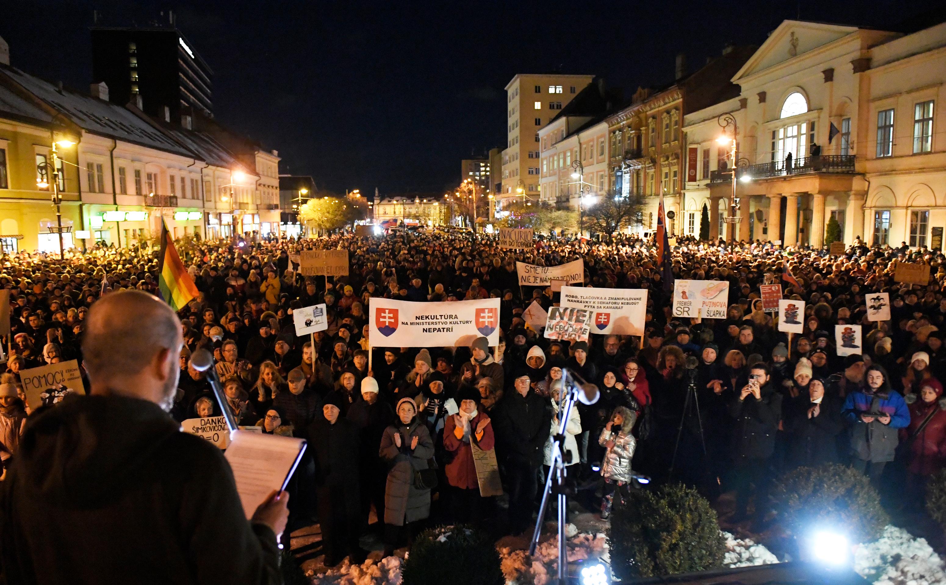 Opozičný protest v Košiciach.