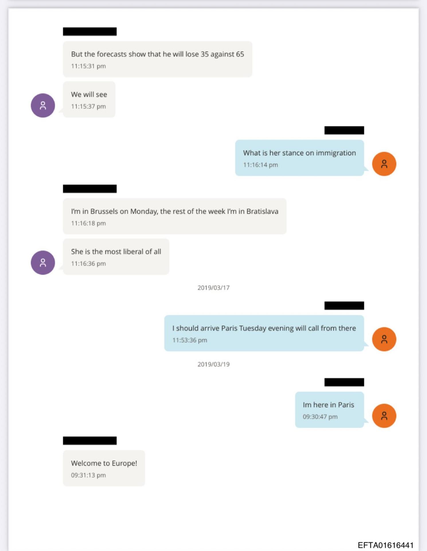 Komunikácia medzi Lajčákom a Epsteinom z marca 2019.