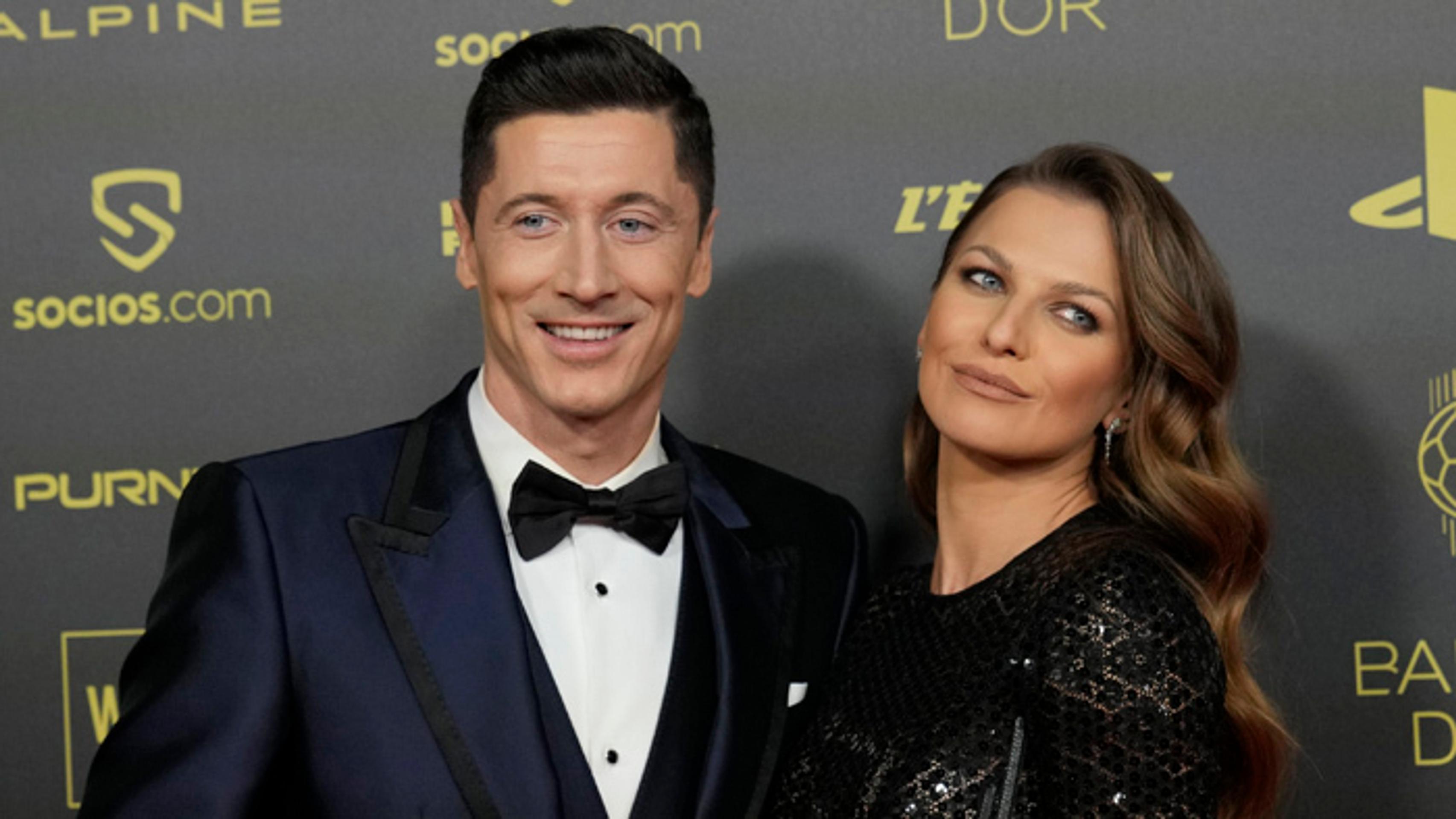 Robert Lewandowski s manželkou Annou na Ballon d'Or.