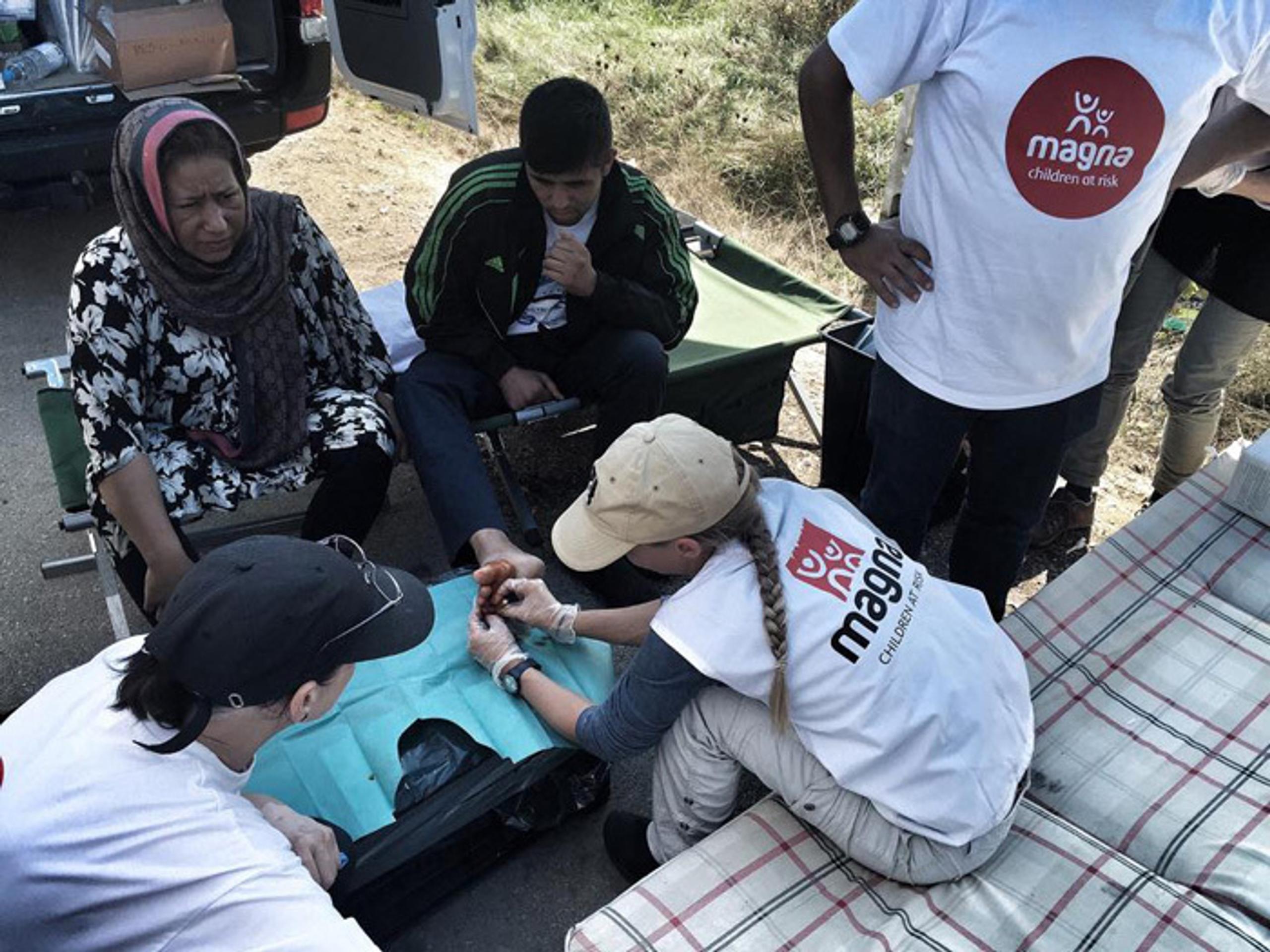 Ošetrenie utečencov.