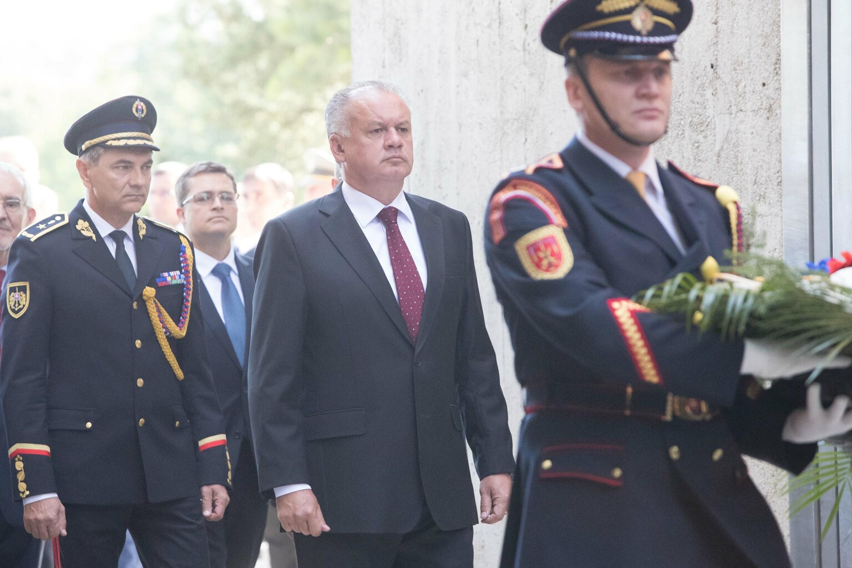 Andrej Kiska na oslavách 73. výročia SNP v Banskej Bystrici.