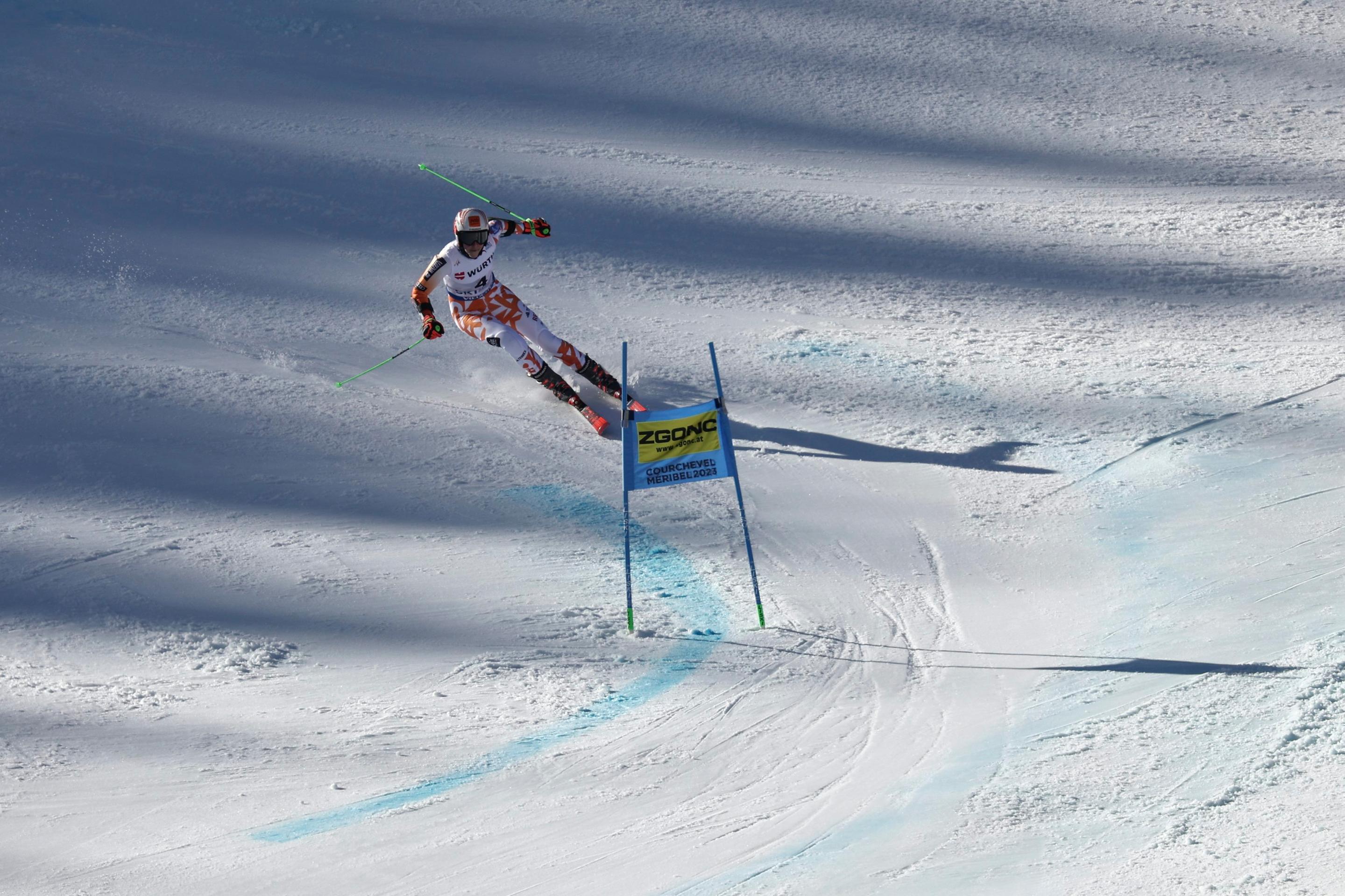 Petra Vlhová počas 2. kola obrovského slalomu.