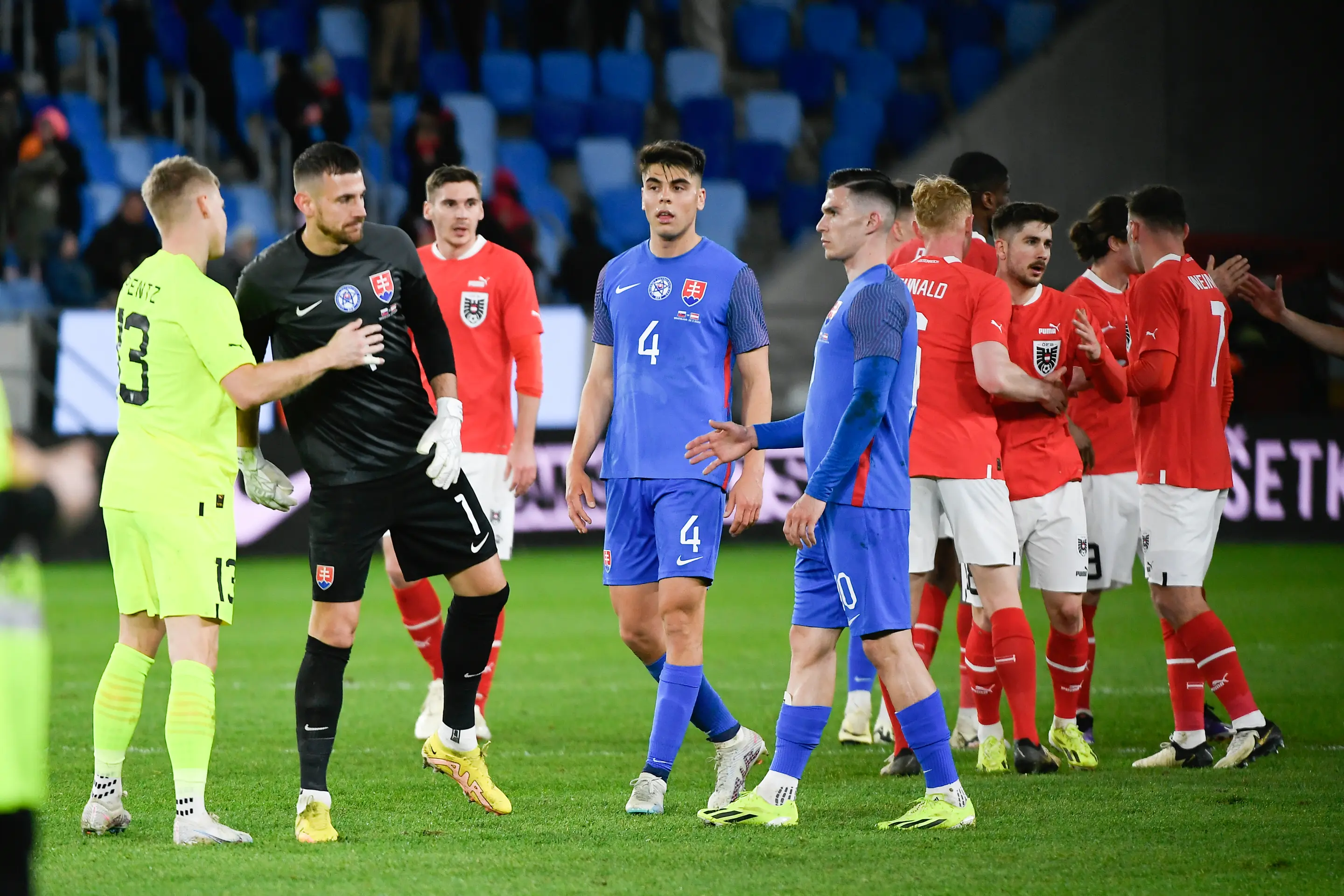 Momentka zo zápasu Slovensko - Rakúsko