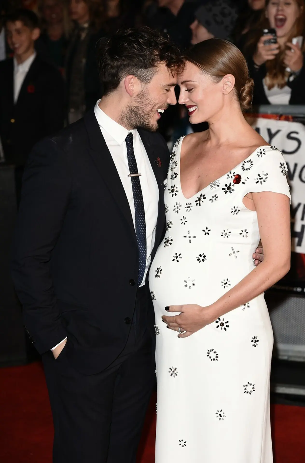 Sam Claflin s manželkou