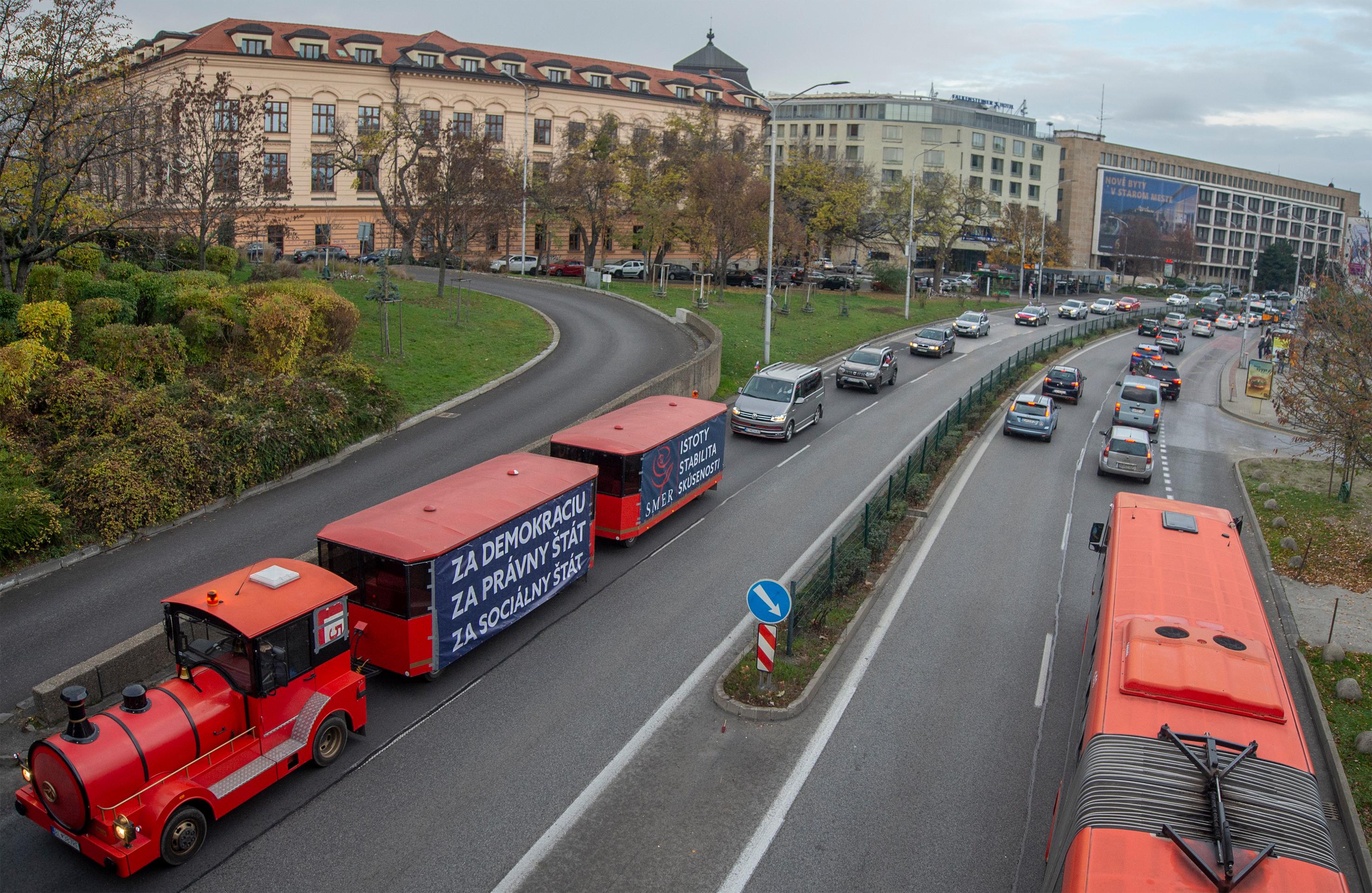 Autoprotest strany Smer-SD v Bratislave