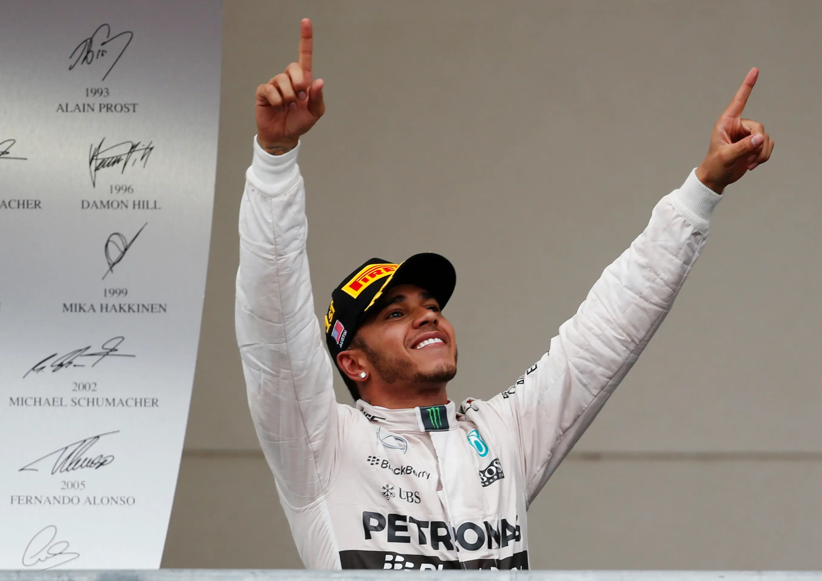 Lewis Hamilton po zisku titulu majstra sveta F1.