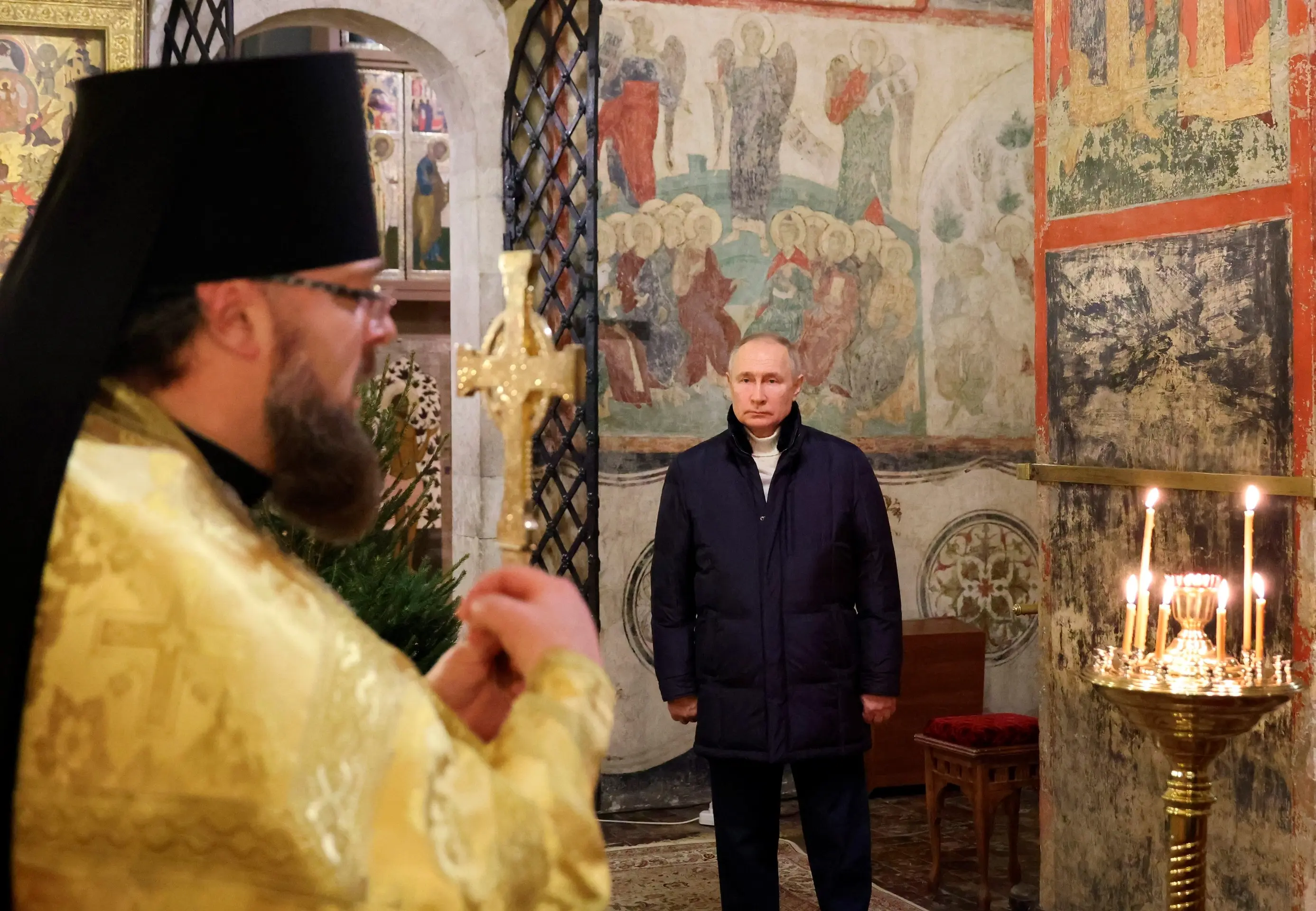 Vianočnú omšu absolvoval Putin v kremeľskom chráme.