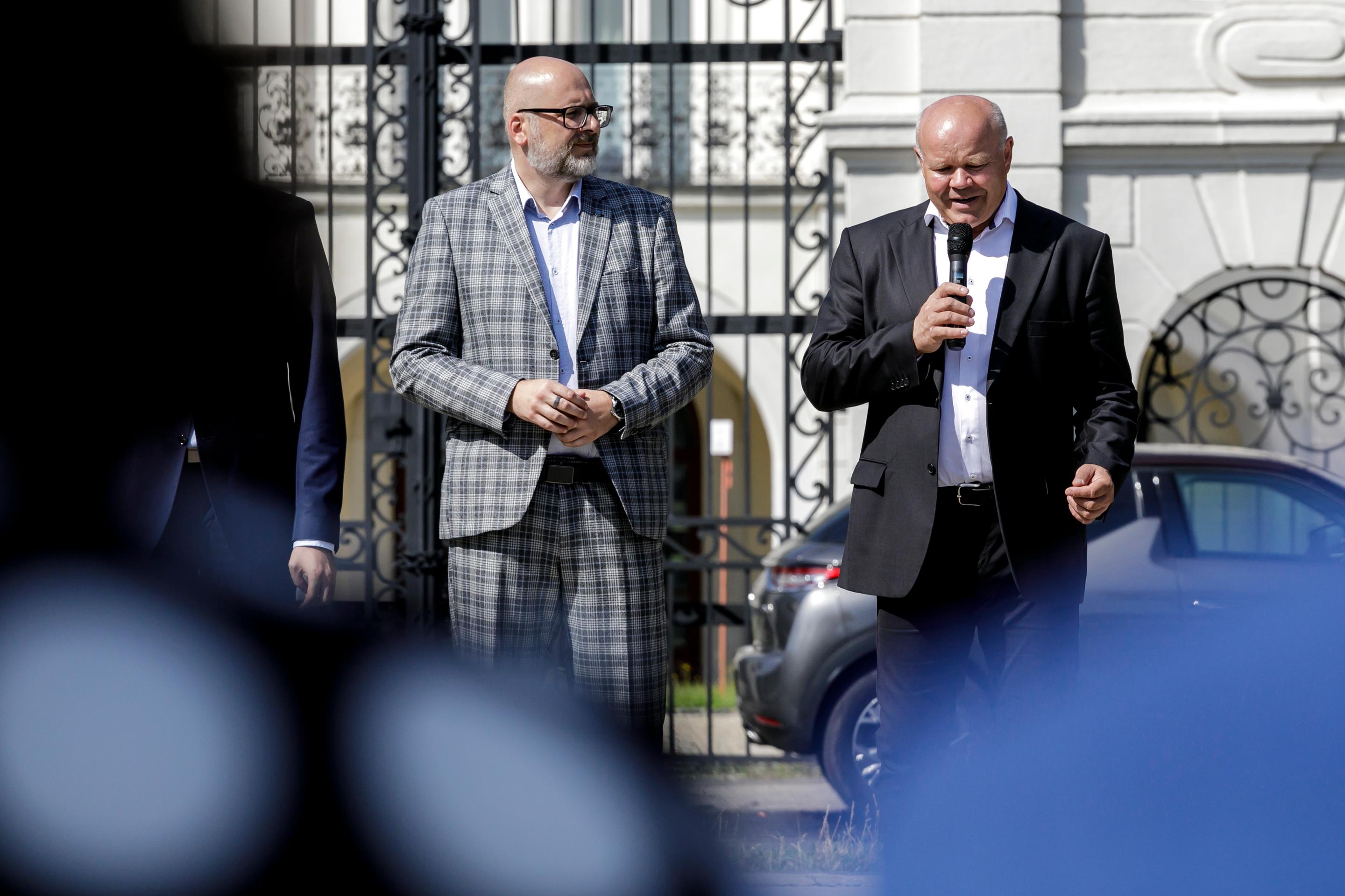 Predseda Združenia miest a obcí Slovenska Branislav Tréger a ústredný riaditeľ Kancelárie 