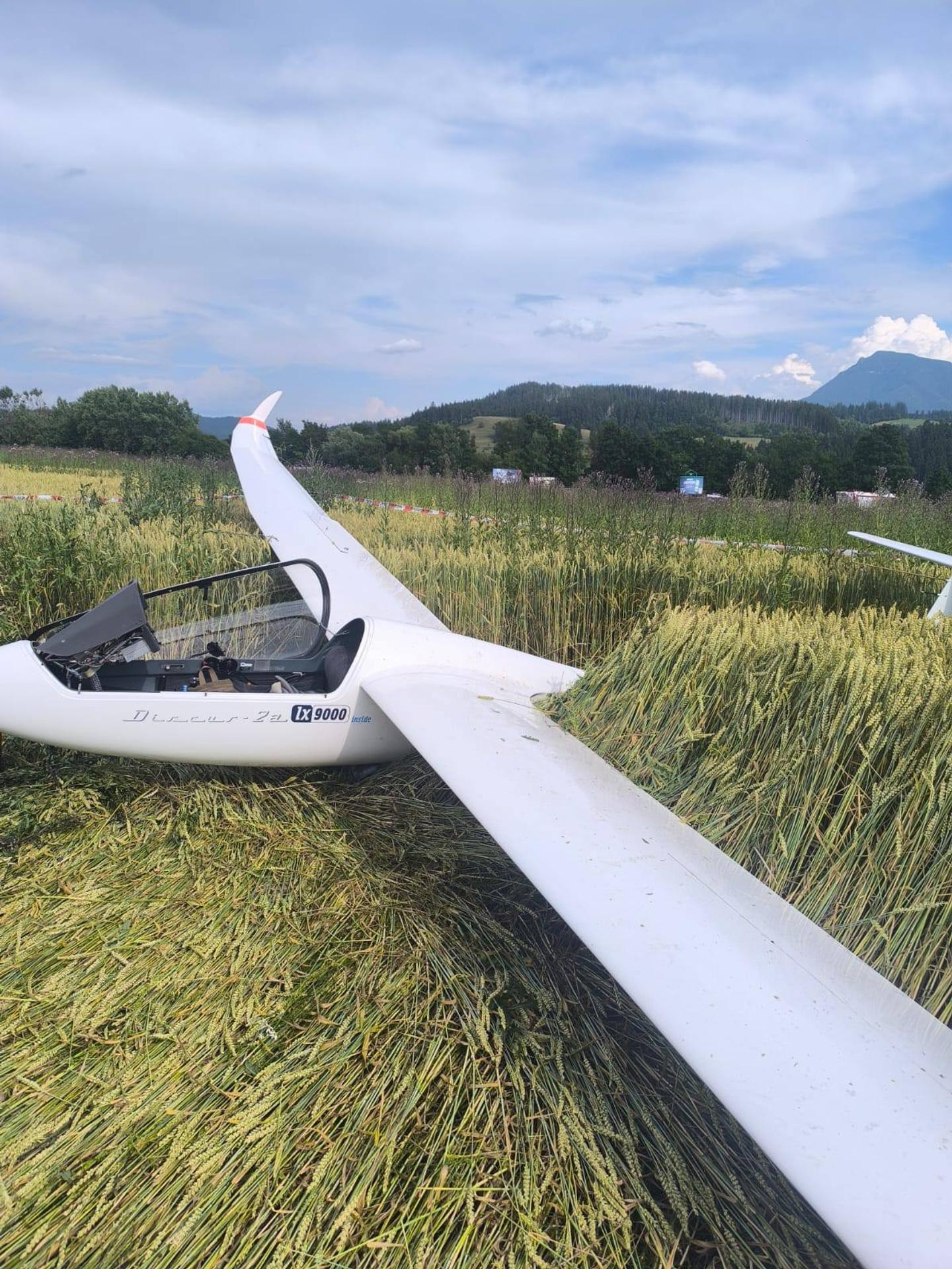 Nehoda vetroňa na Orave