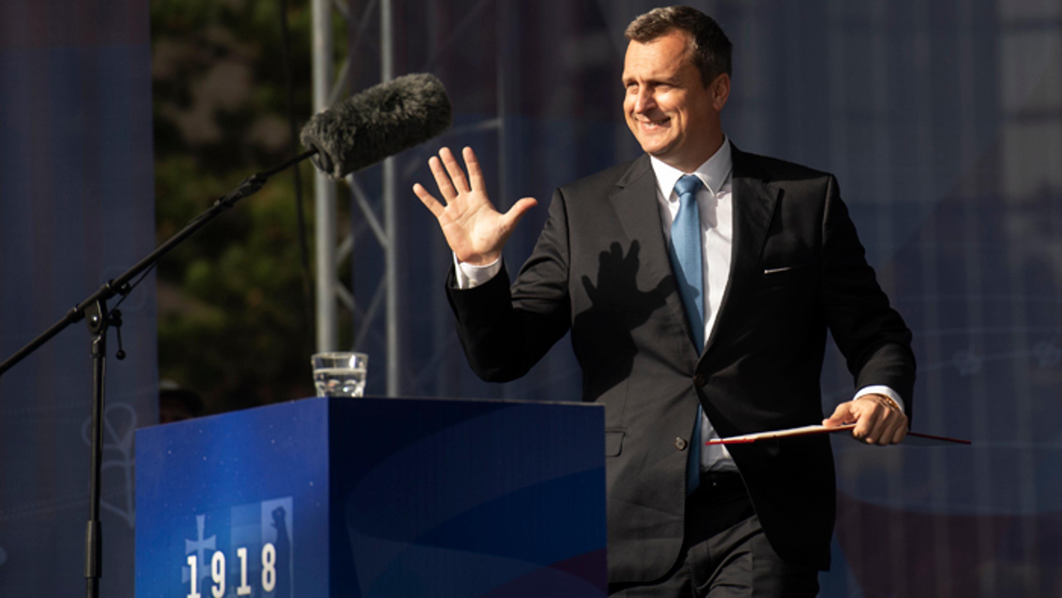 Predseda NR SR Andrej Danko počas osláv k 100. výročiu podpisu Deklarácie slovenského národa. 