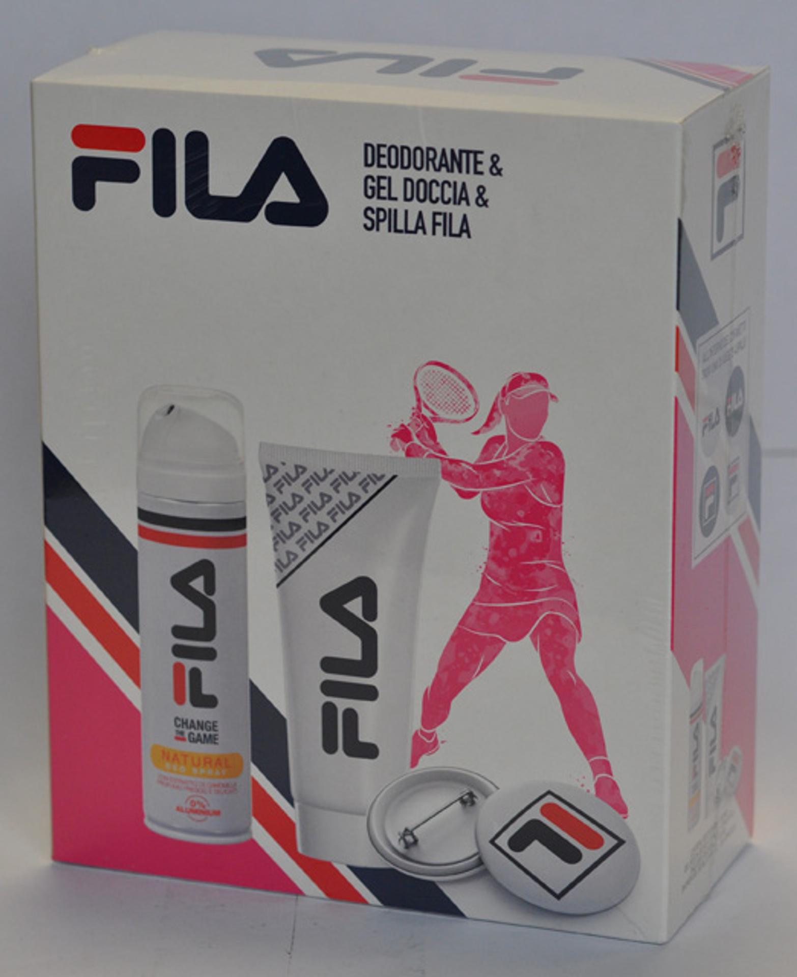 Fila deodorante & gel doccia & spilla fila