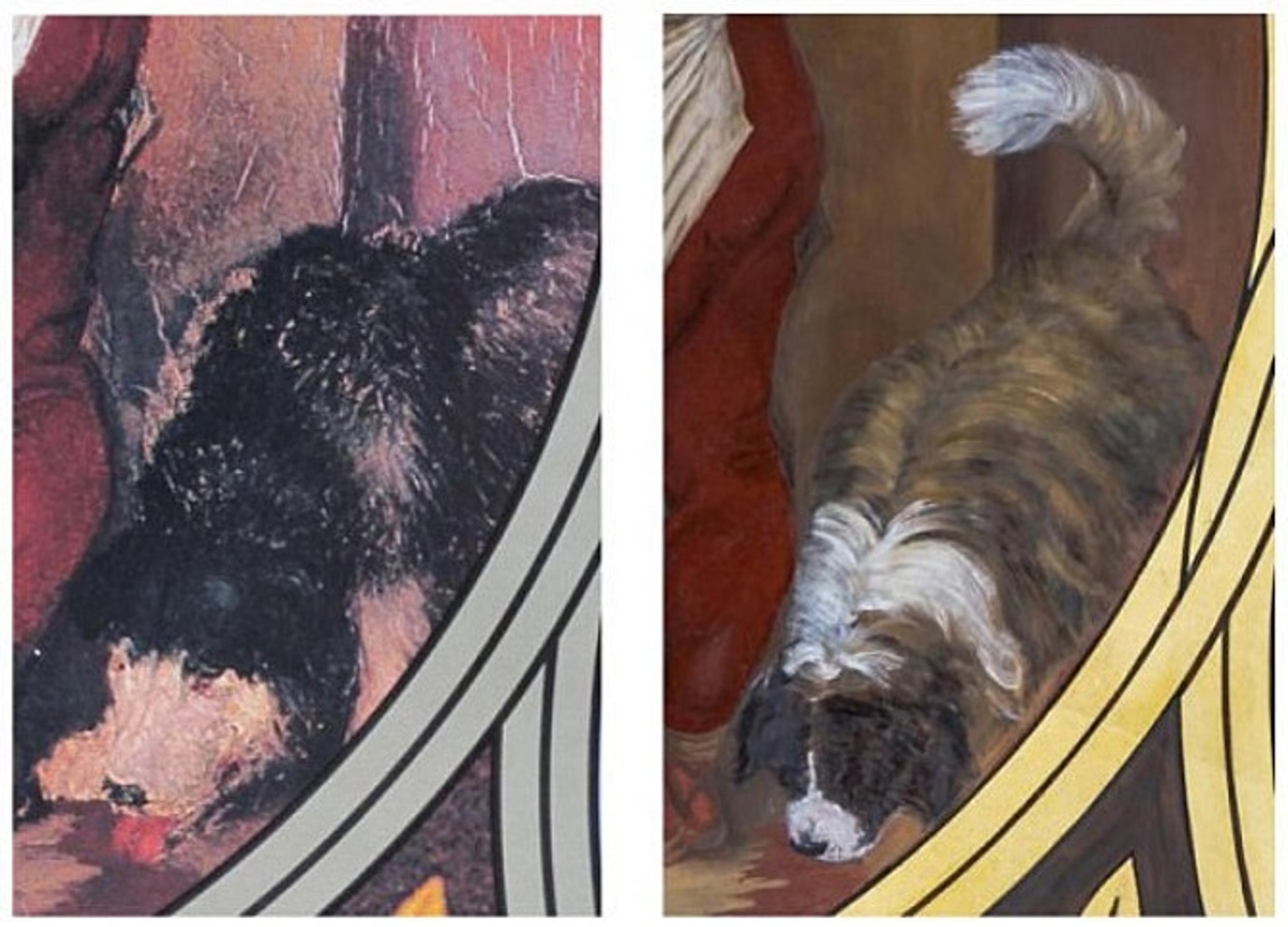 Pôvodná podoba psa na Mánesovom kalendáriu vs. súčasná.