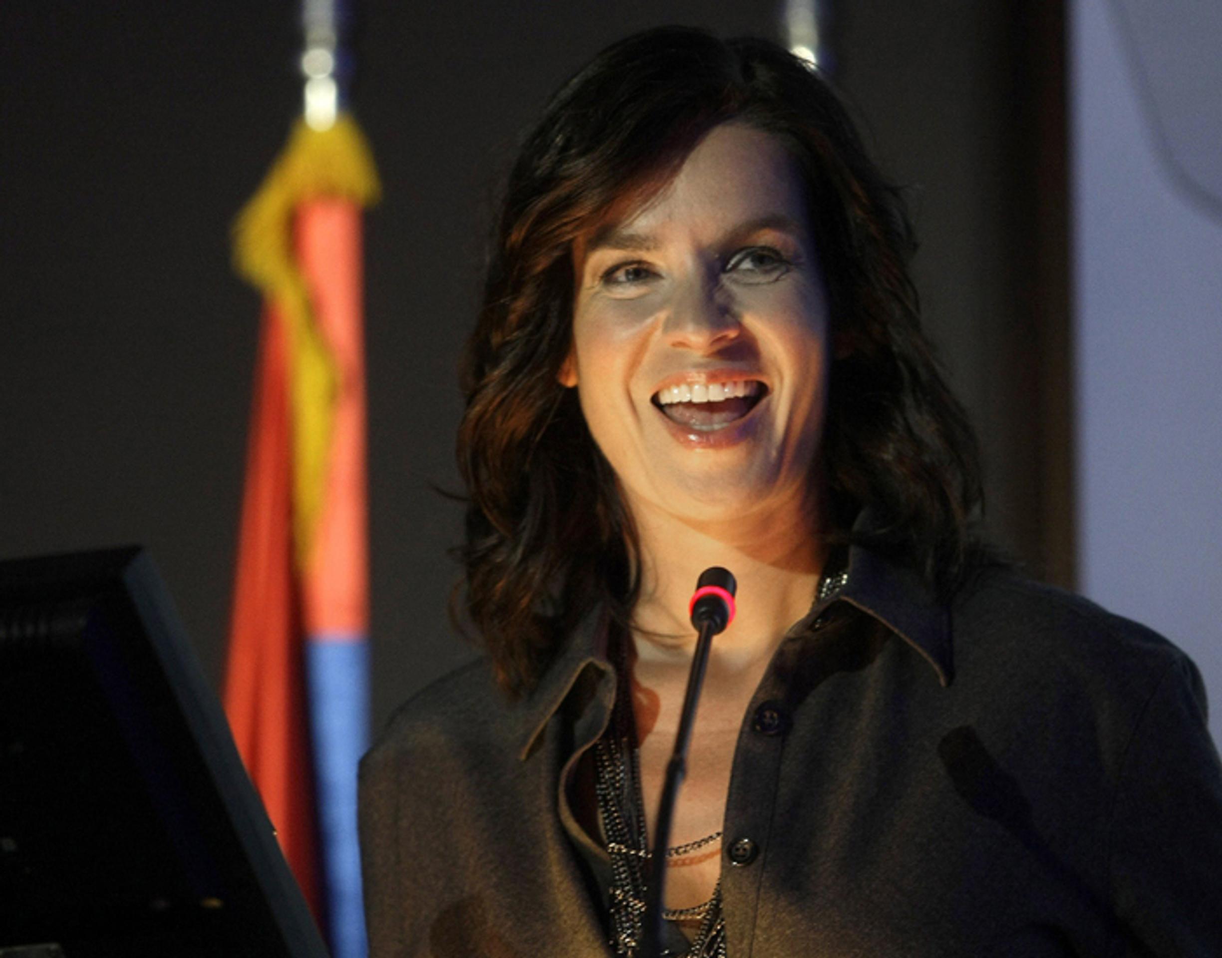 Katarína Wittová na zasadnutí Európskeho olympijského výboru v Belehrade 26.novembra 2010.