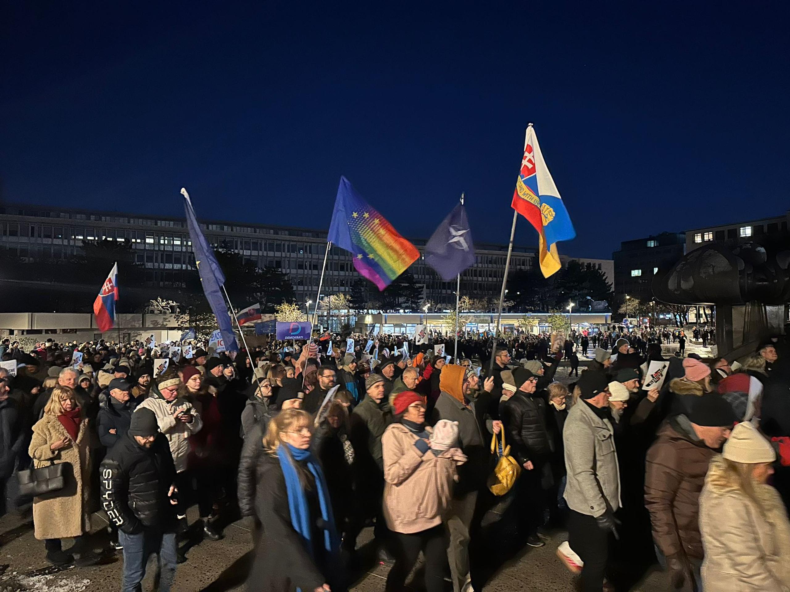 Protest pred Úradom vlády SR (3. 1. 2025)