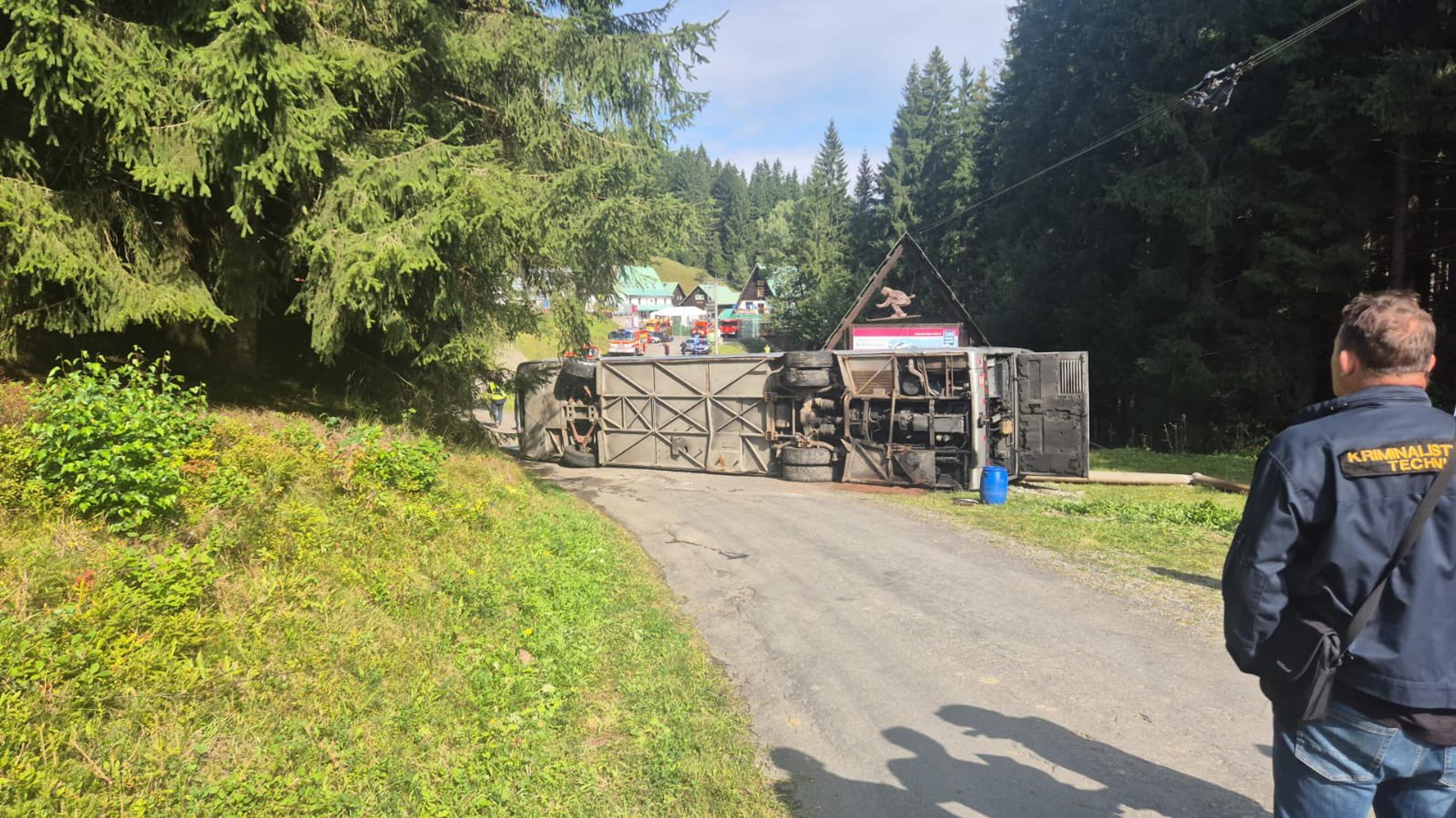 Nehoda autobusu v Česku.