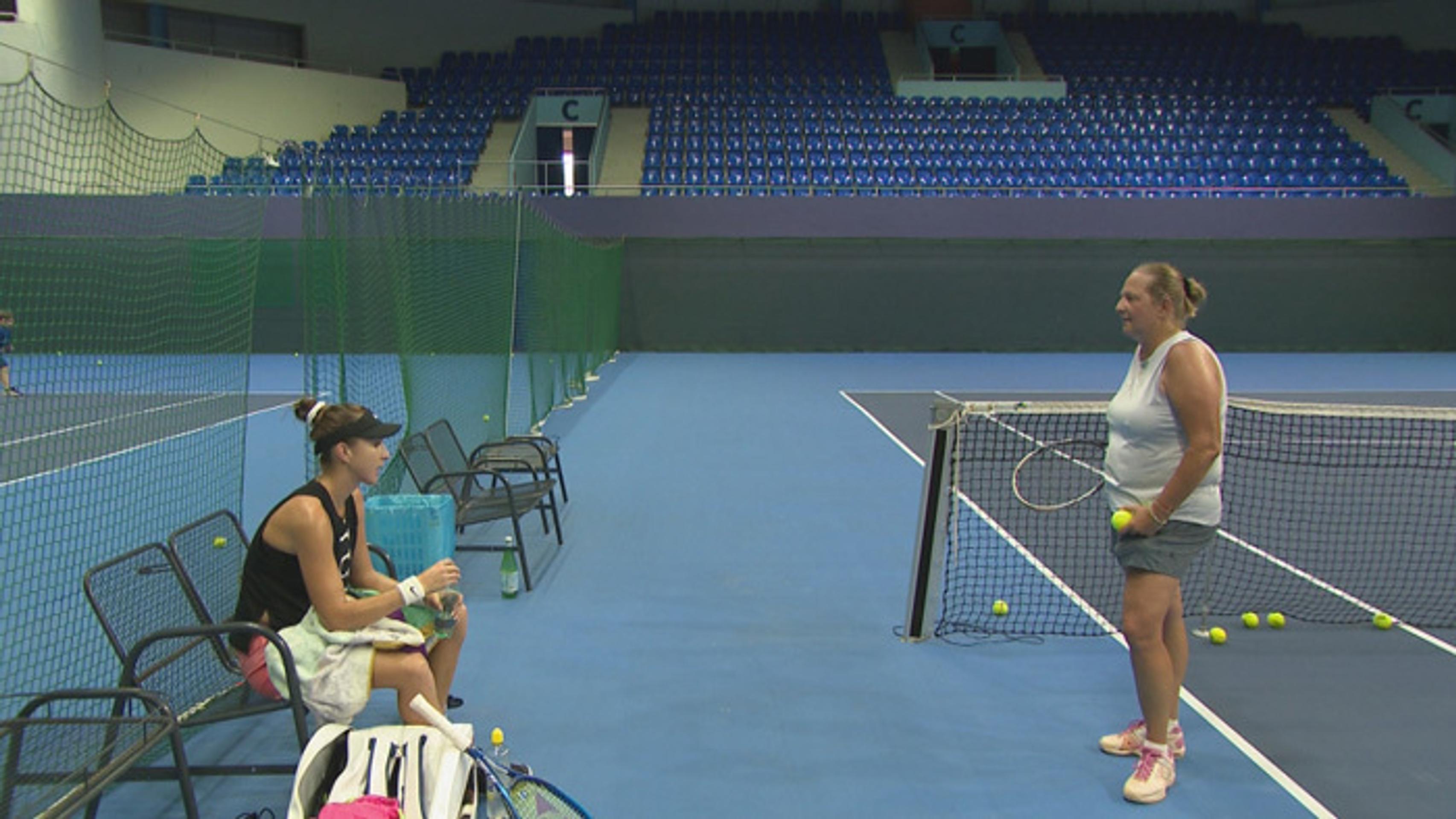 Belinda Benčičová na tréningu v Bratislave.