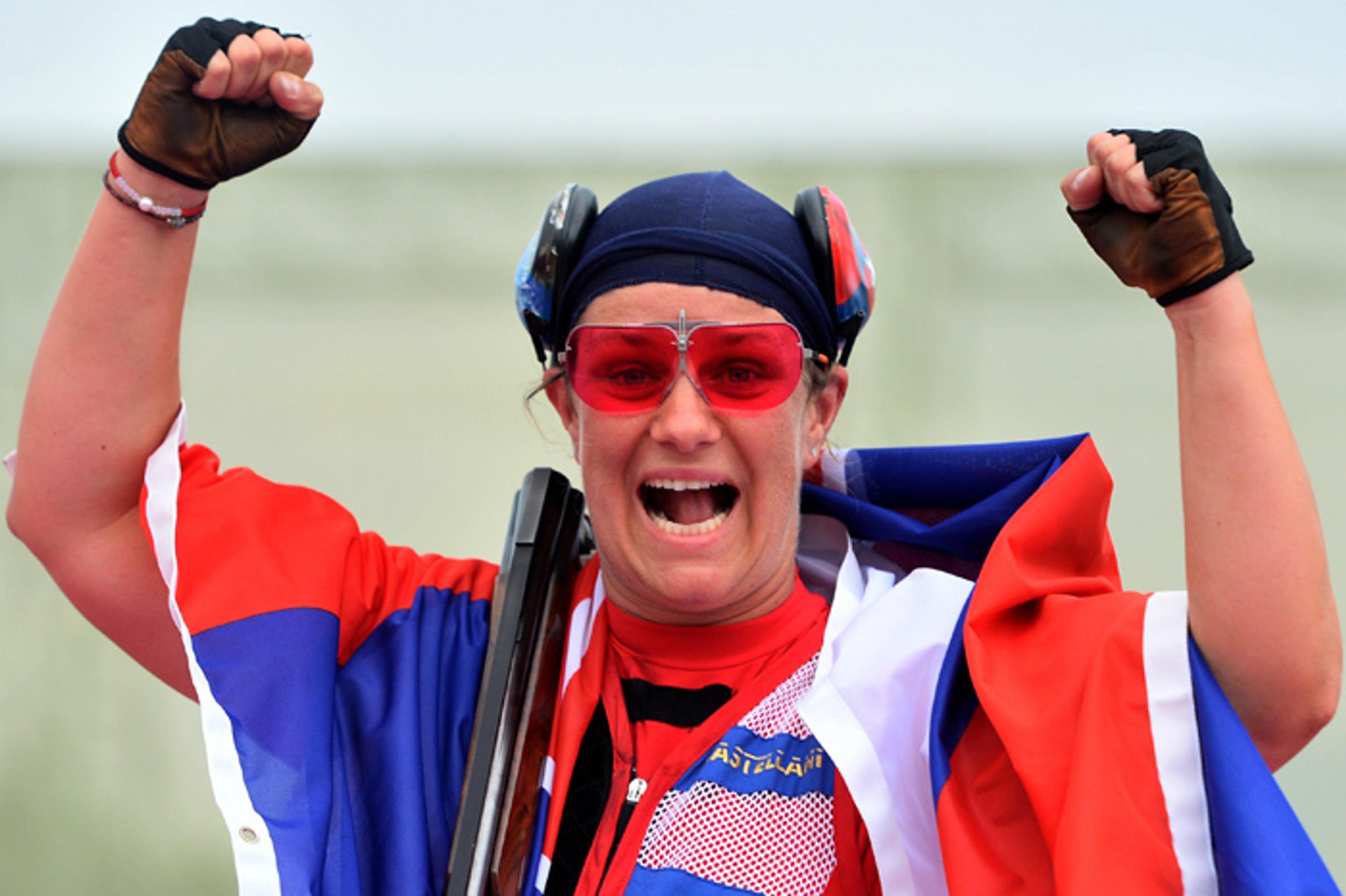 Radosť Zuzany Rehák Štefečekovej po zisku zlata na OH v Tokiu.