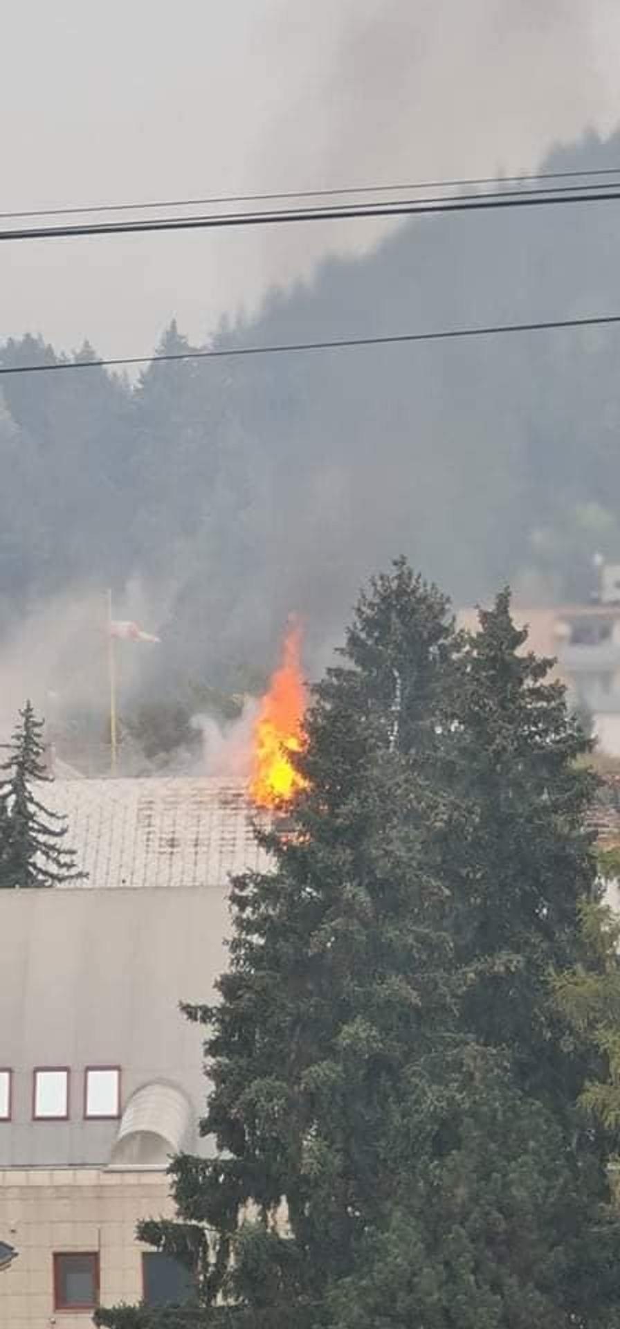 Požiar nemocnice v Ružomberku.