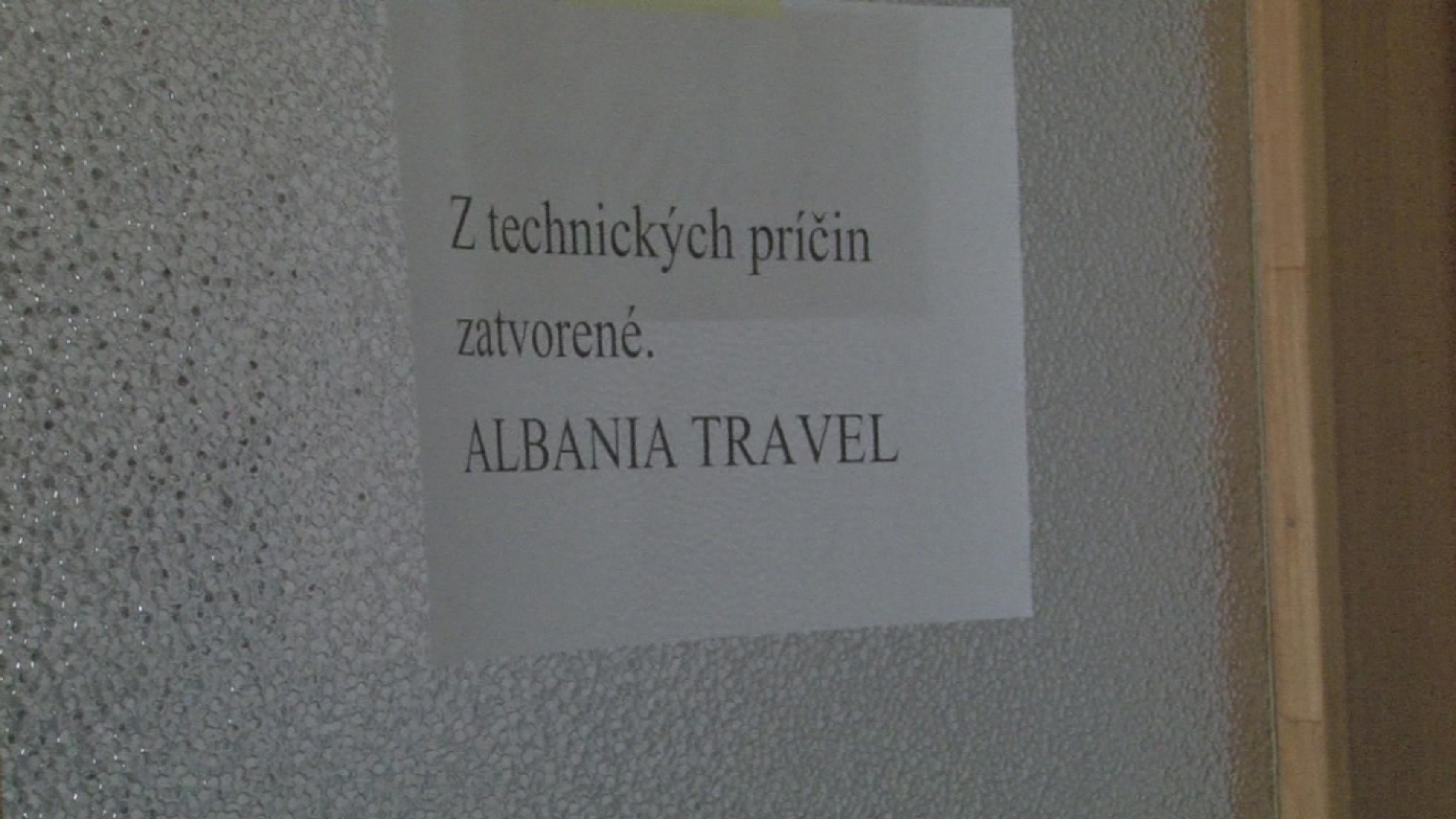 Na Slovensku skrachovala cestovka Albania Travel.