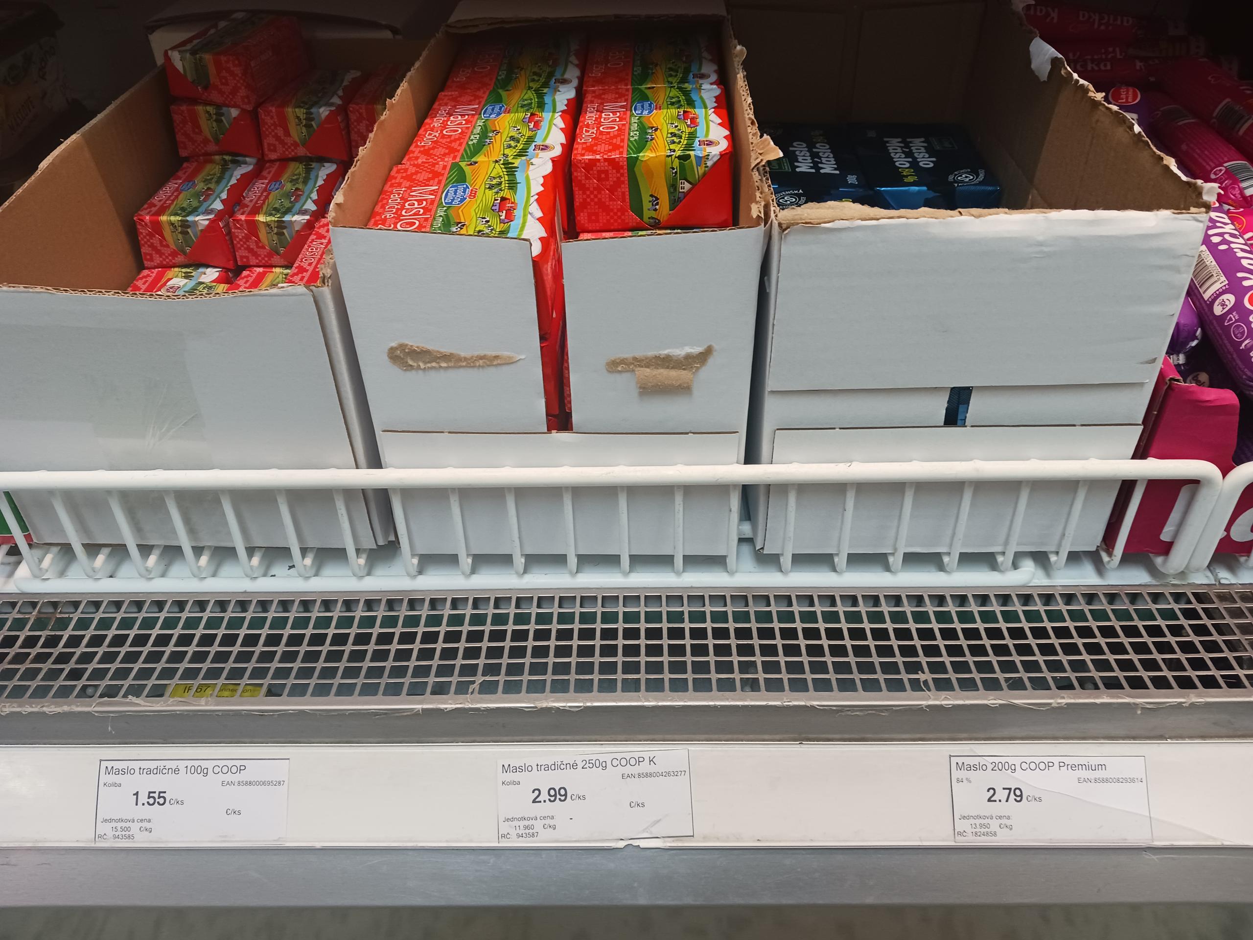 Ceny masiel v jednotlivých obchodoch