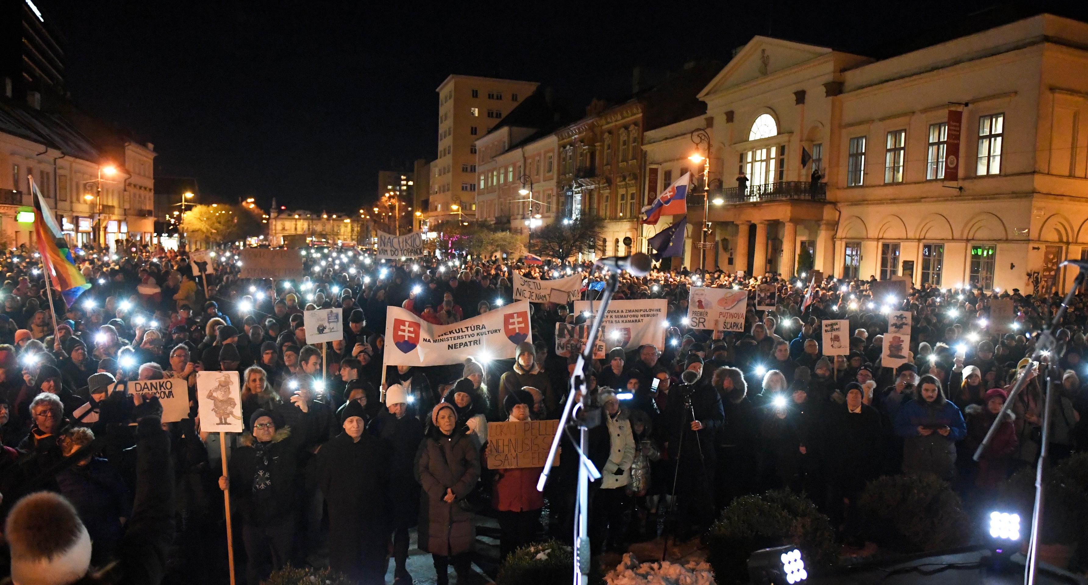 Opozičný protest v Košiciach.
