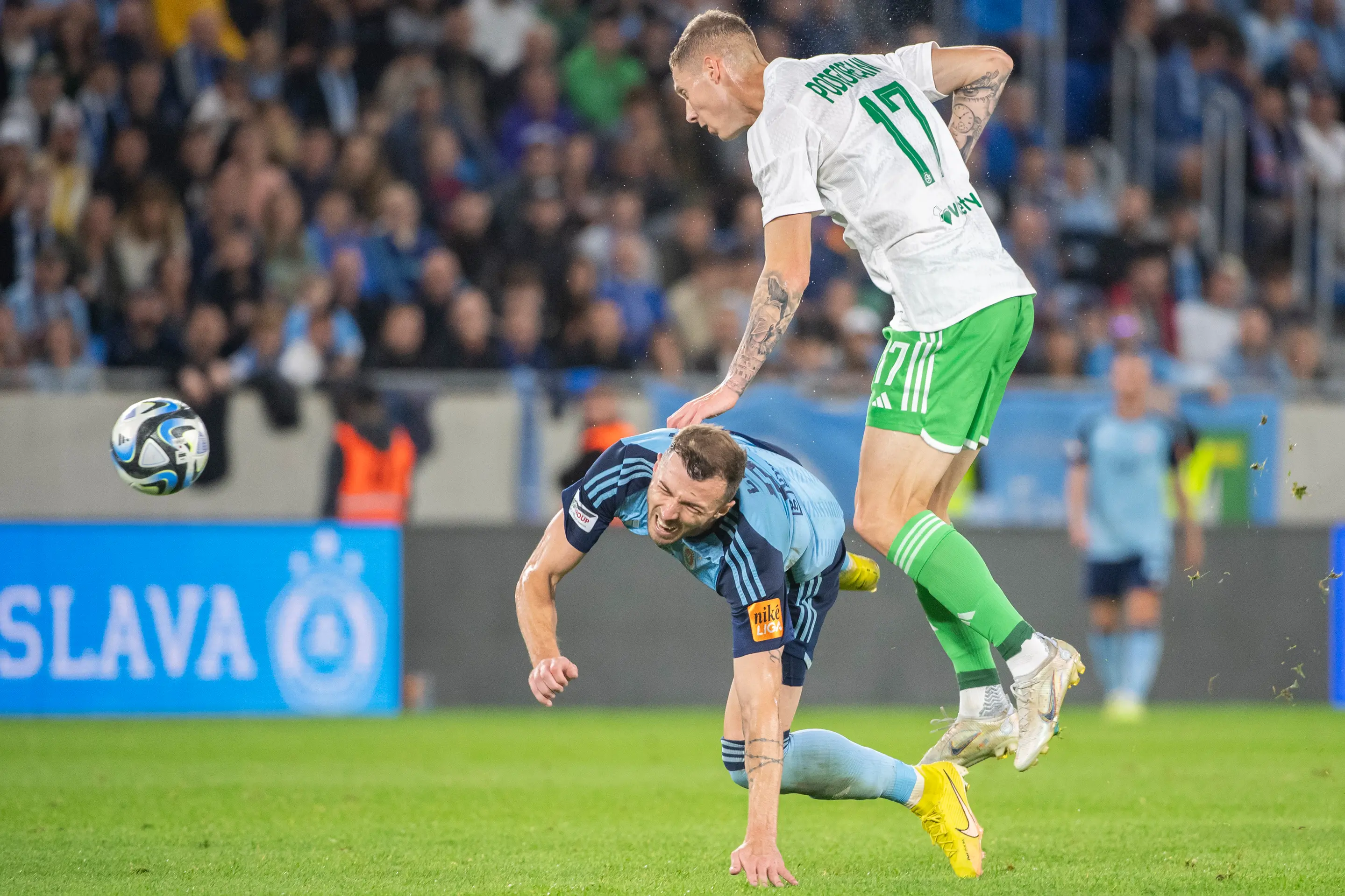 Momentka zo zápasu Slovan - Maccabi Haifa