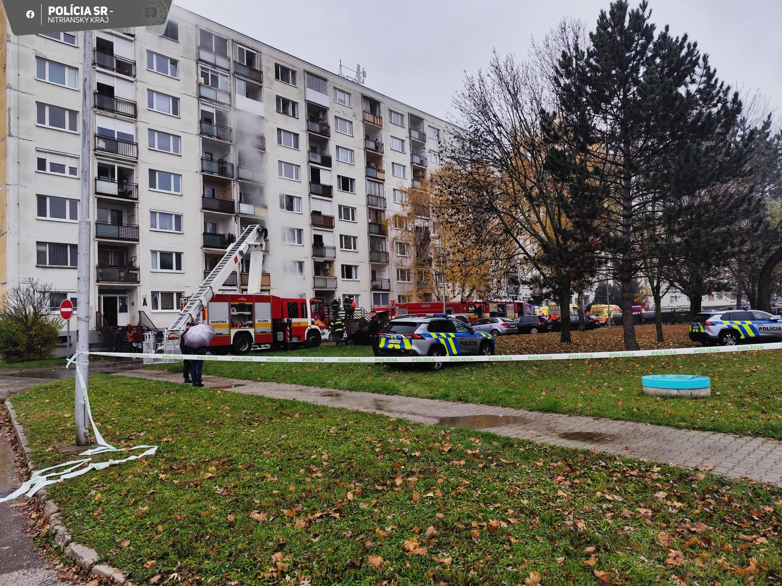 Požiar bytovky v Topoľčanoch