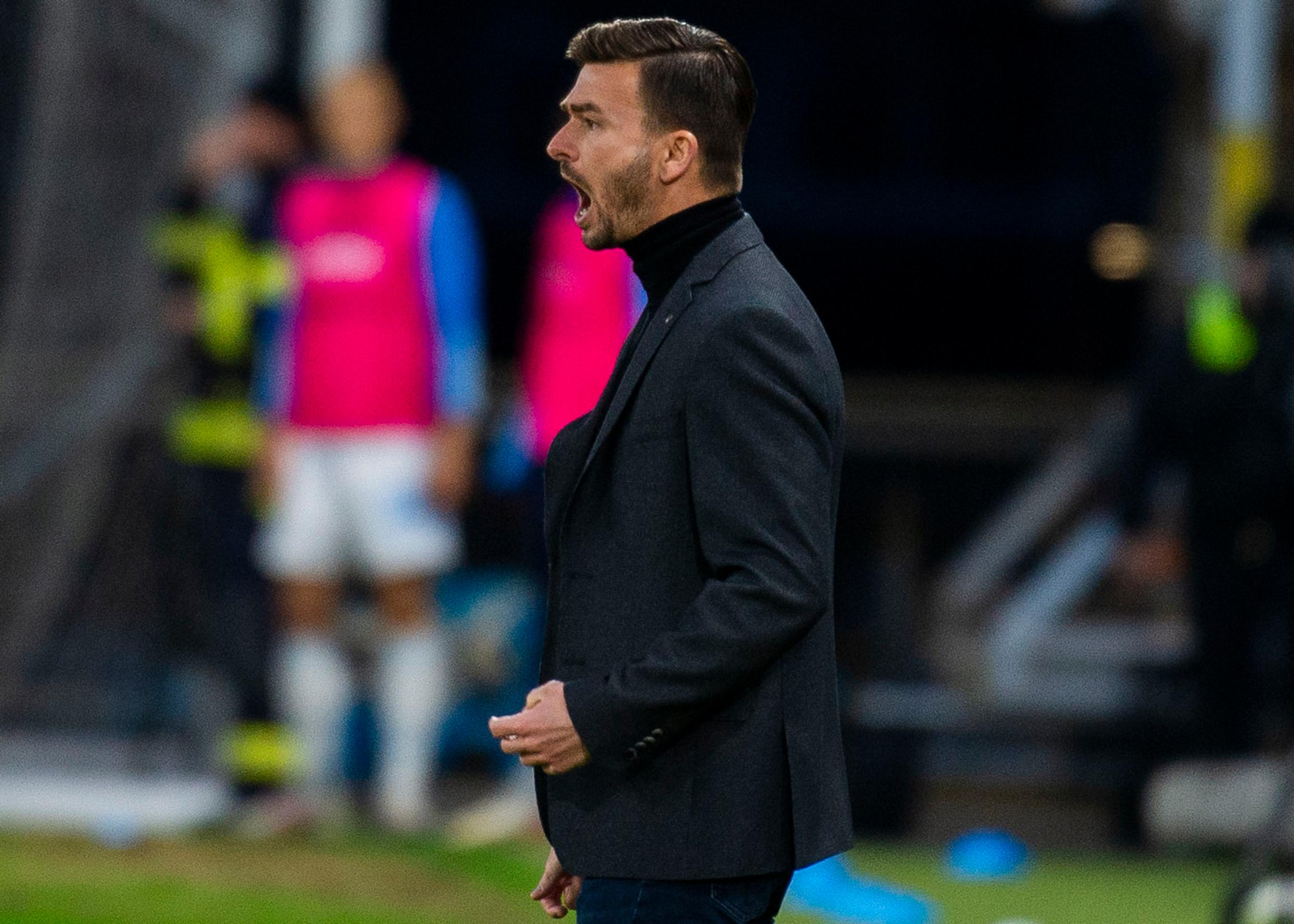 tréner Trnavy Michal Gašparík v 2. kole nadstavbovej časti Niké ligy na pôde Slovana Bratislava.