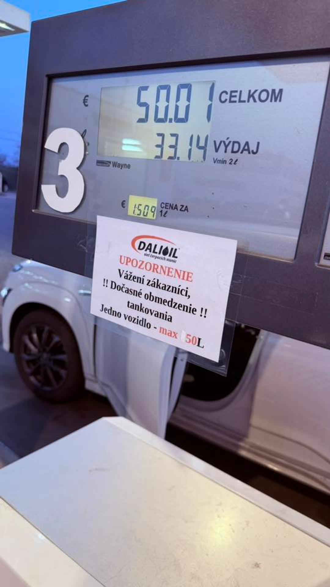 Obmedzenie tankovania 
