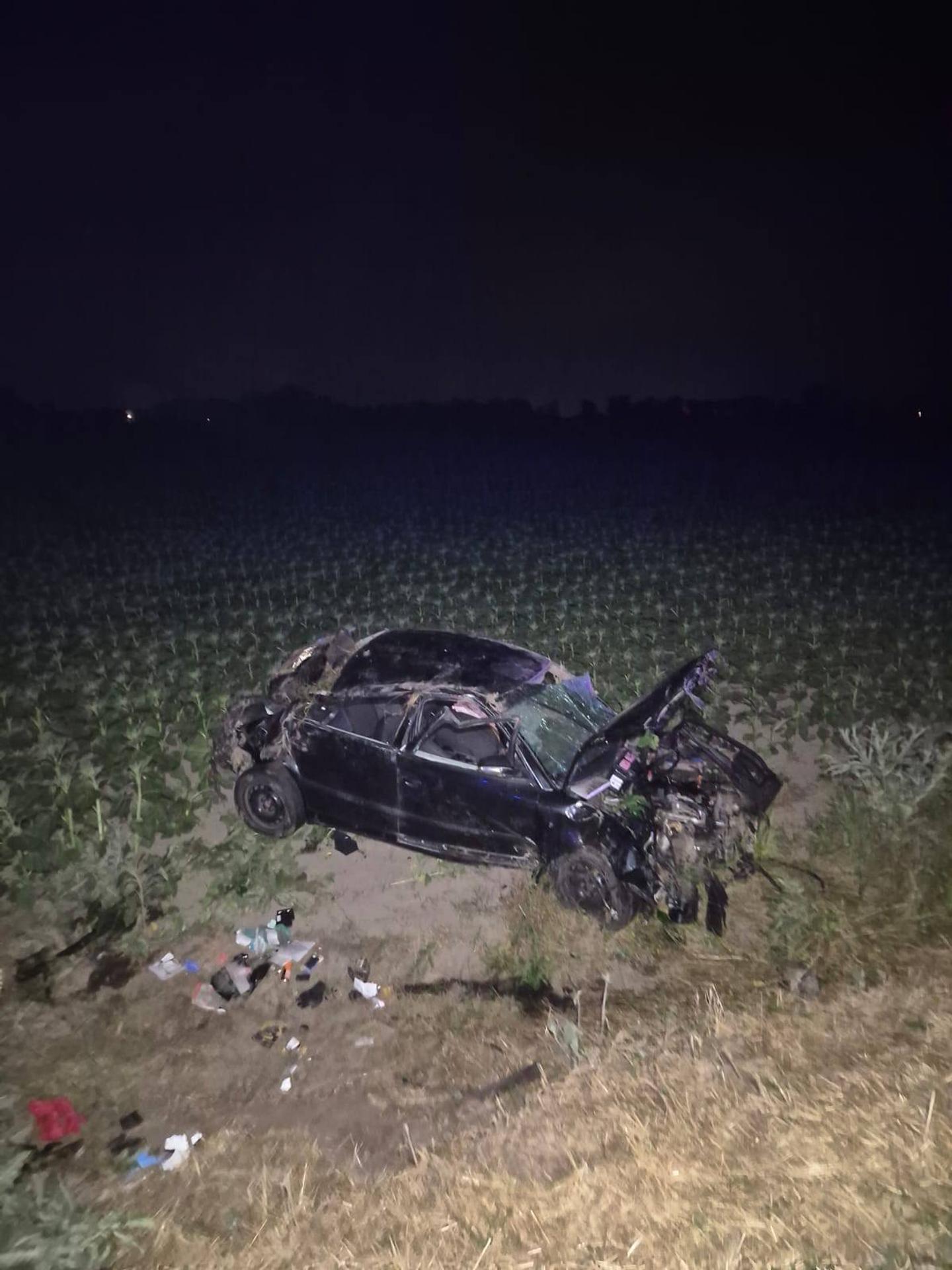 Auto vyletelo mimo cestu