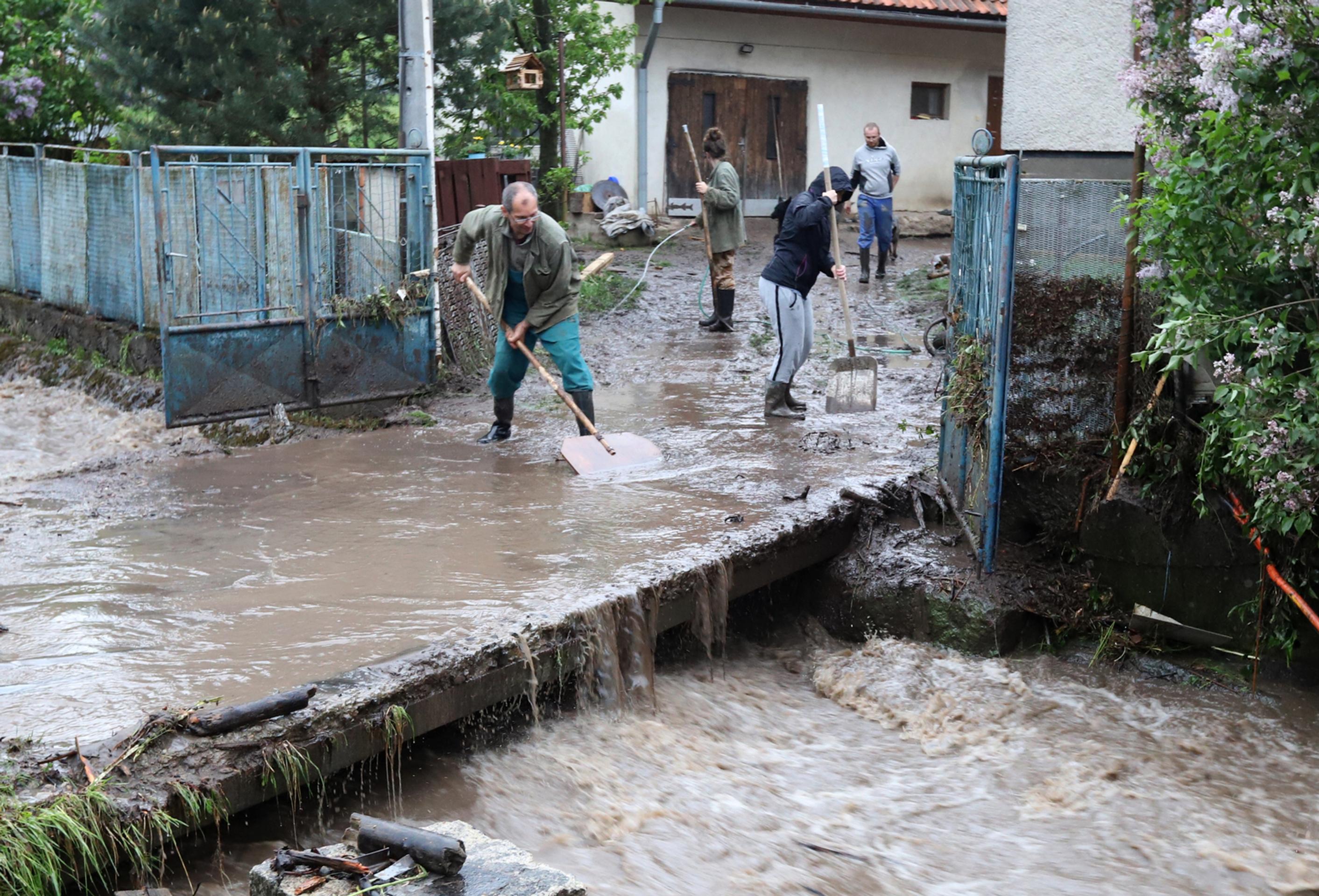 Povodeň v Rudne nad Hronom.