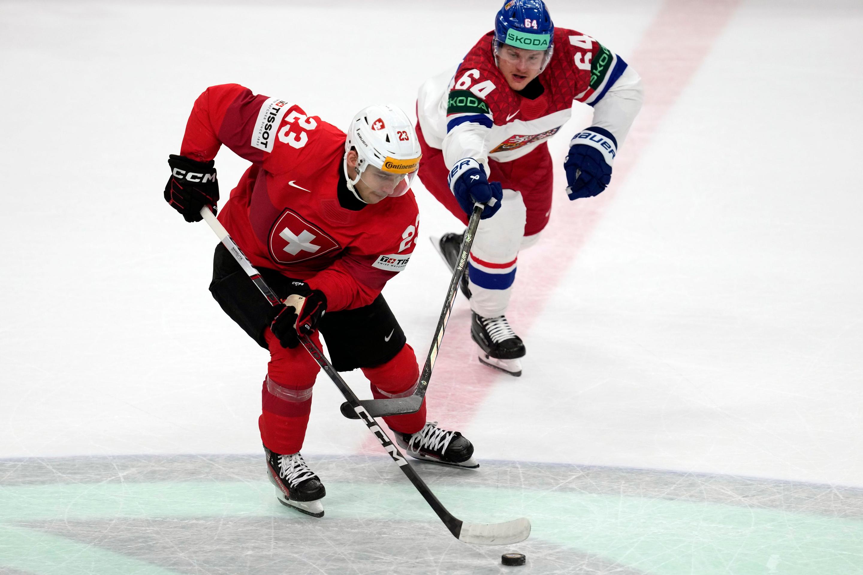 Momentka z finále majstrovstiev sveta v hokeji 2024