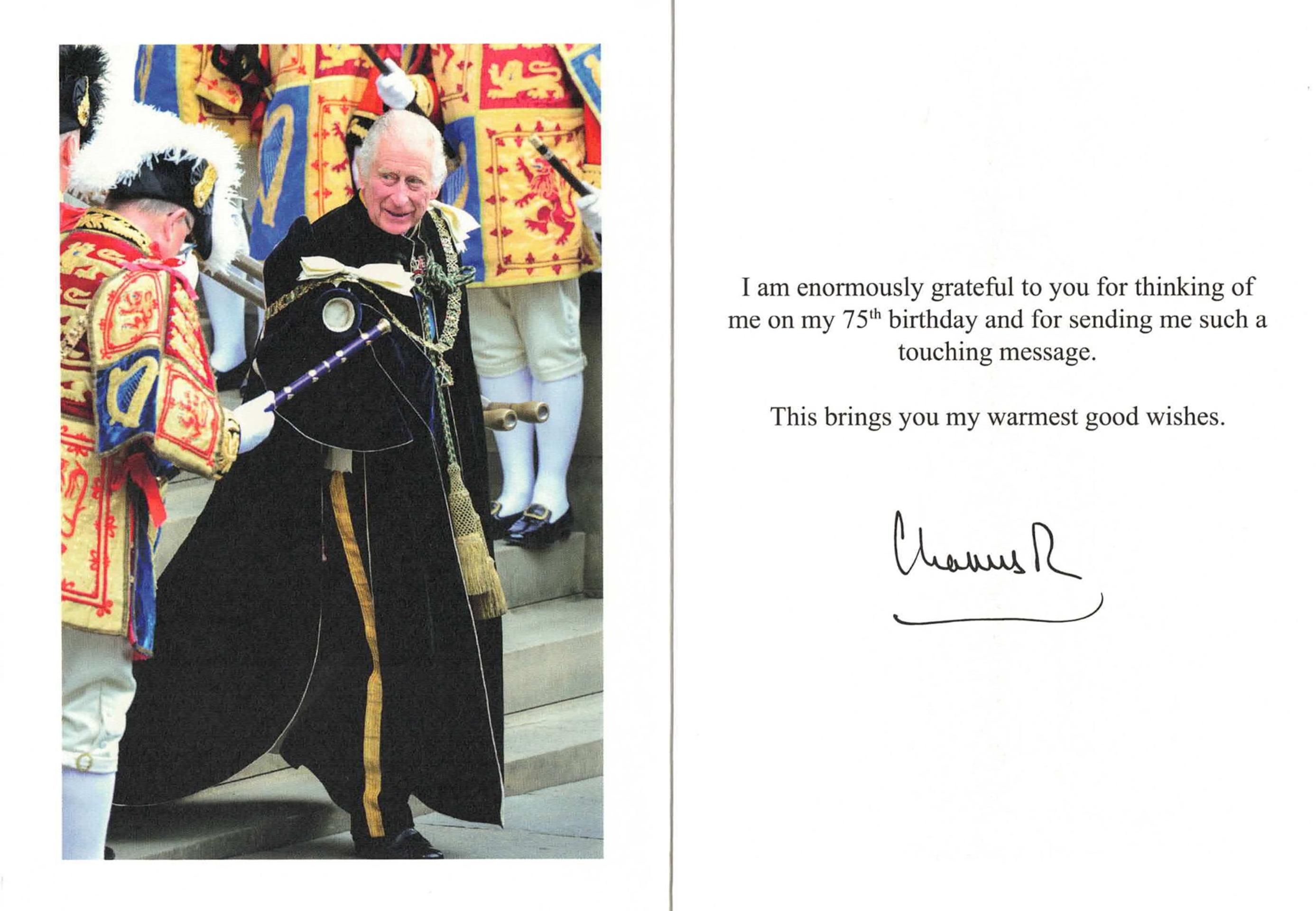 Pohľadnica od britského panovníka.