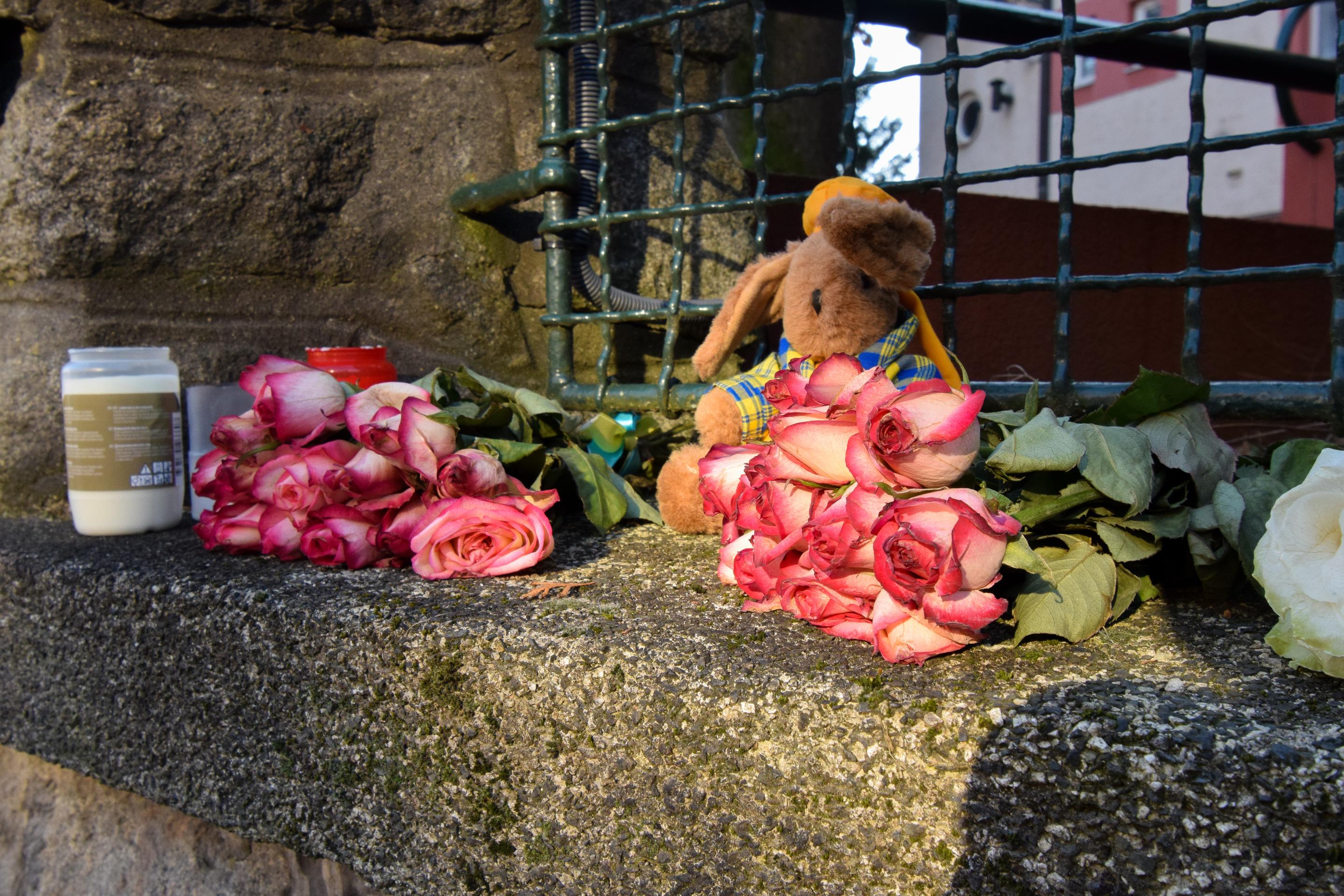 Ľudia pred veľvyslanectvo nosili aj kvety.