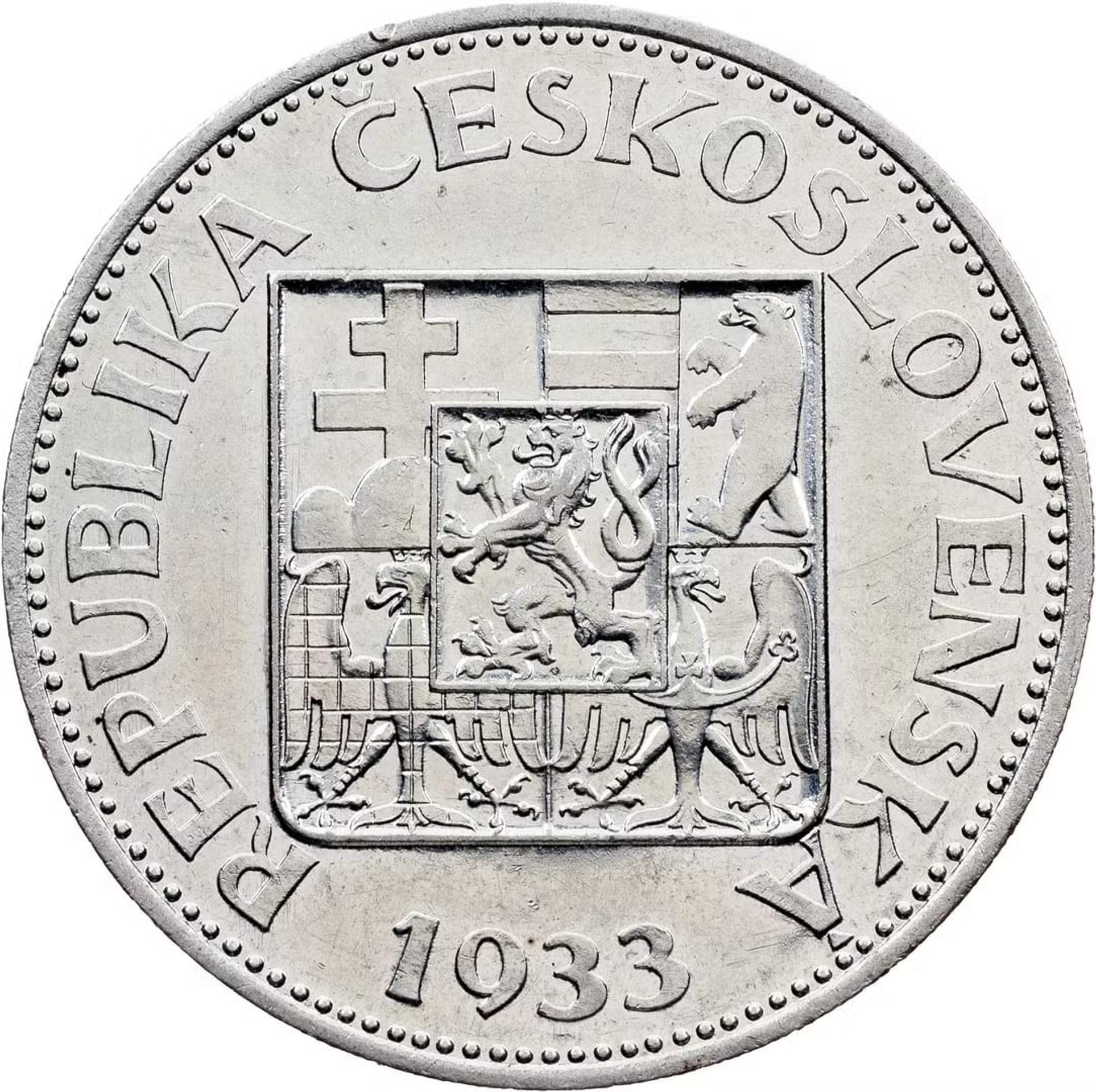 ČSR, 10 Kč 1933, vyvolávacia cena 72 000 Kč