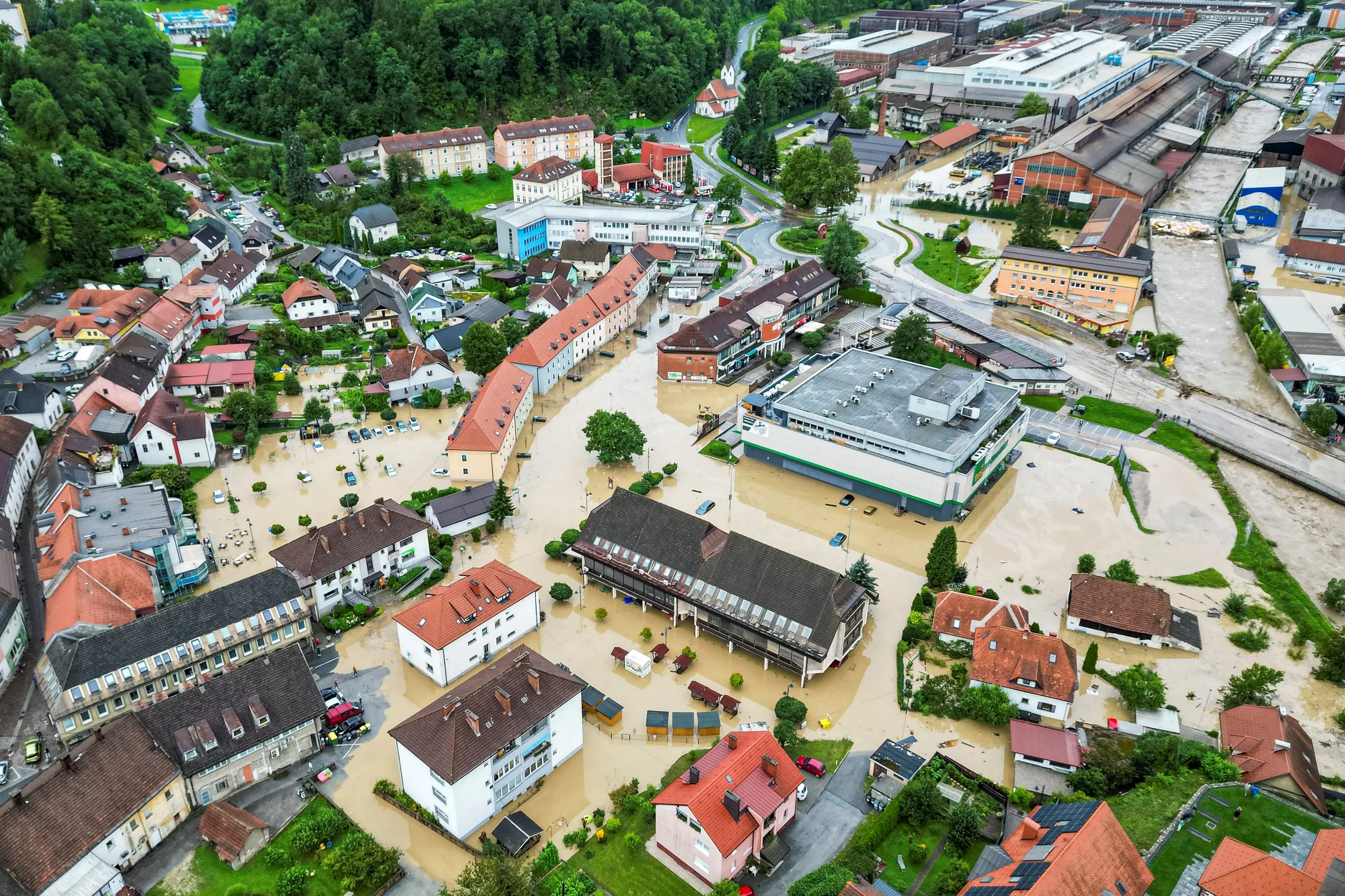 Záplavy v Slovinsku.