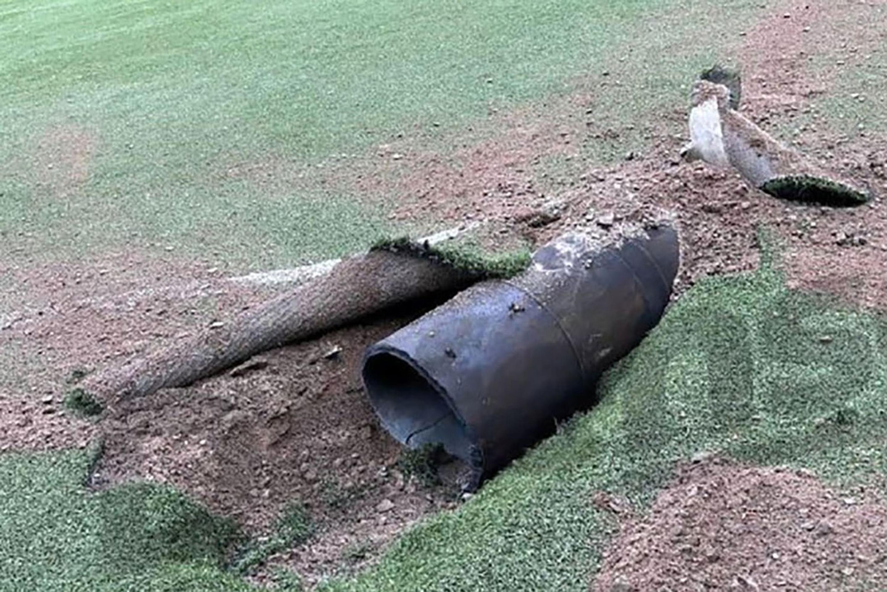 Raketa Kinžal, ktorá dopadla na štadióne v Kyjeve.