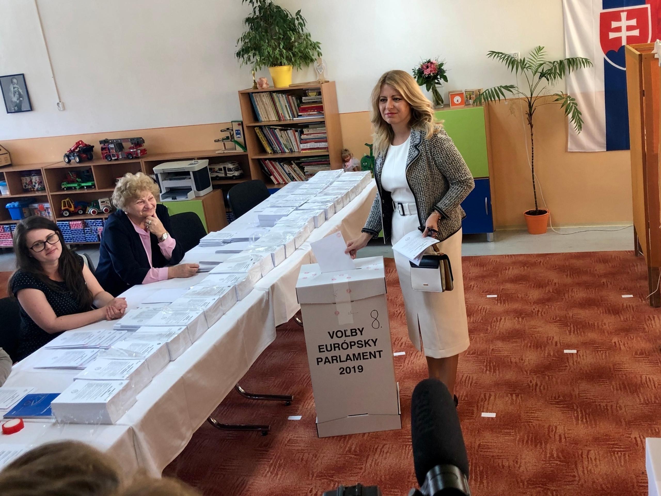 Zuzana Čaputová po odhlasovaní v eurovoľbách.