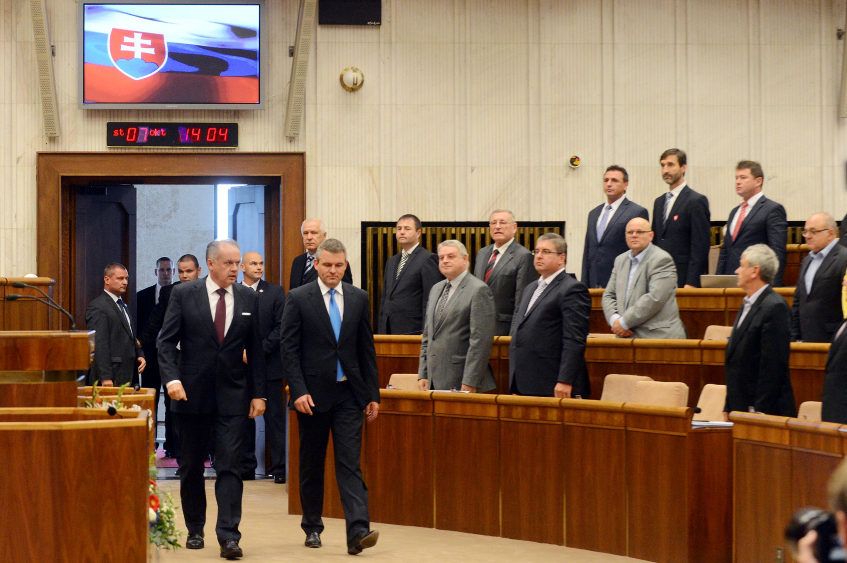 Na snímke prezident SR Andrej Kiska počas vystúpenia v Národnej rade SR 
