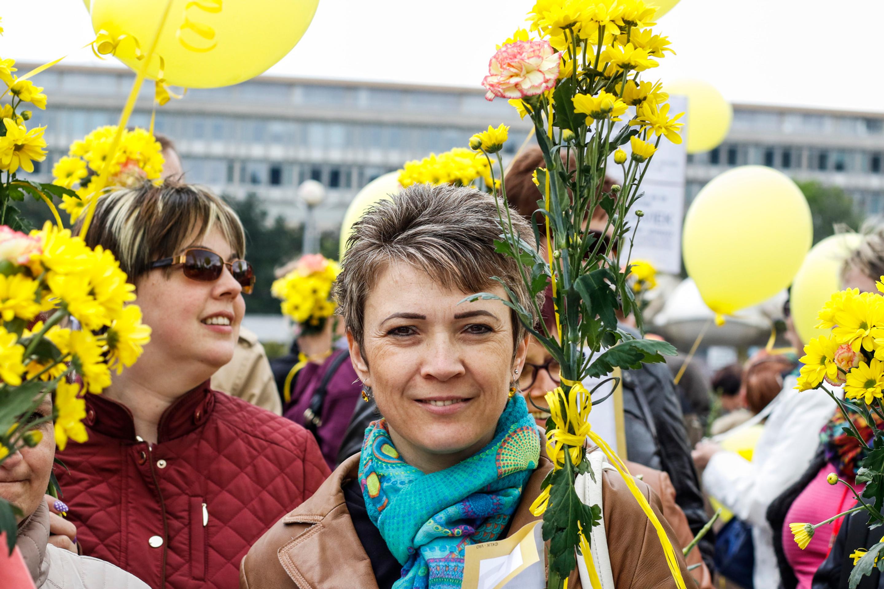 Protest učiteľov v Bratislave 